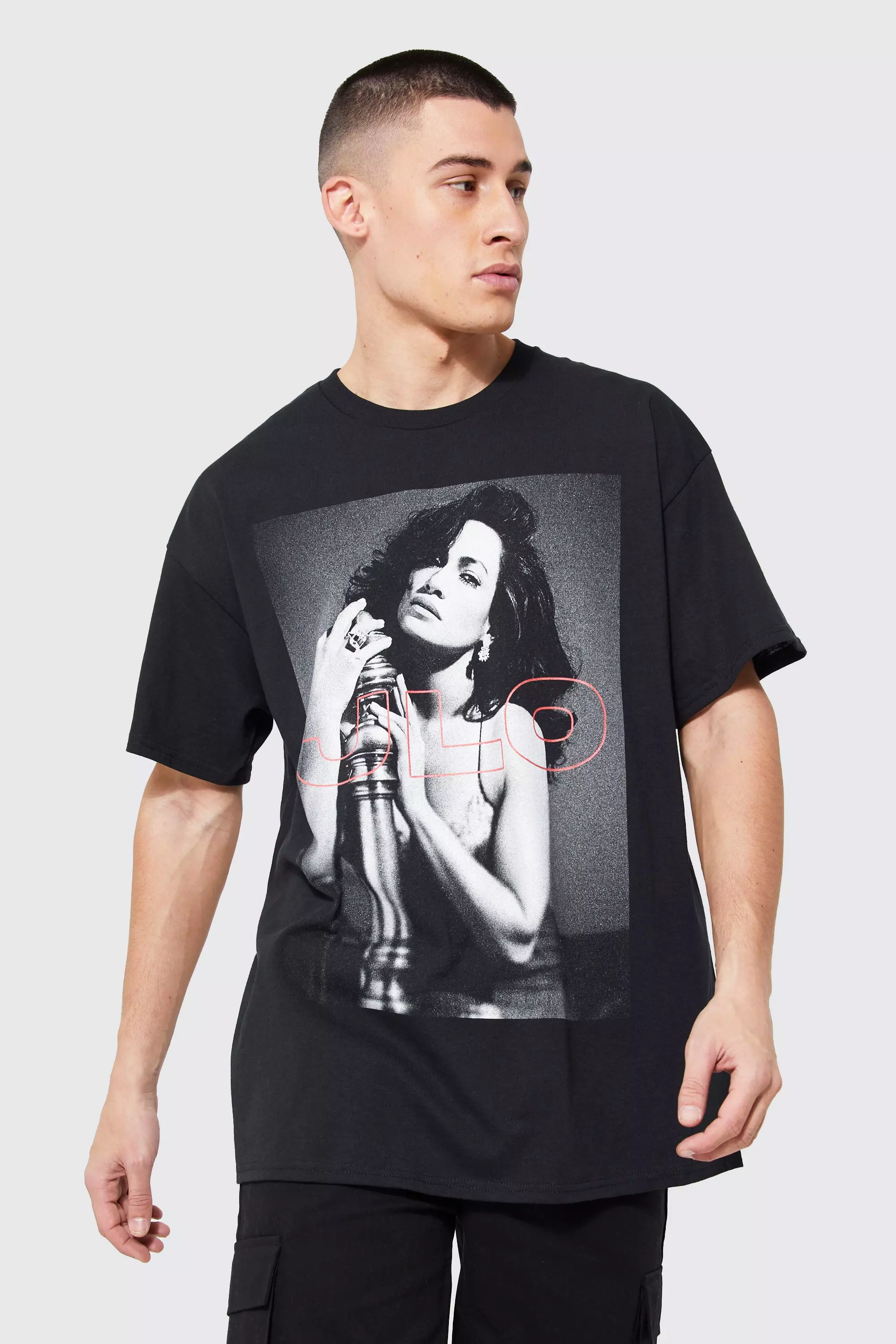 Black Oversized Jennifer Lopez License T-shirt alternative image