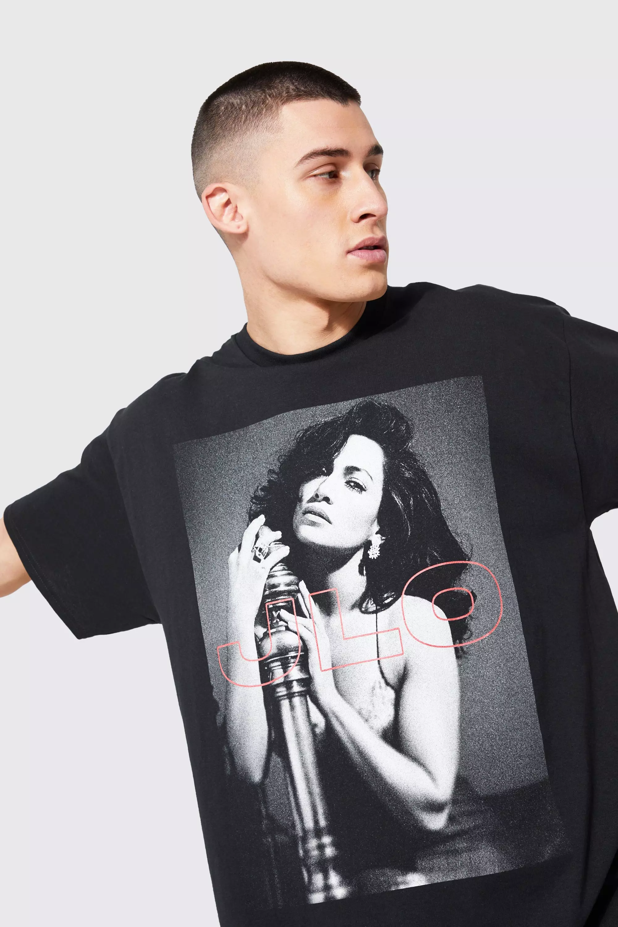 Black Oversized Jennifer Lopez License T-shirt alternative image