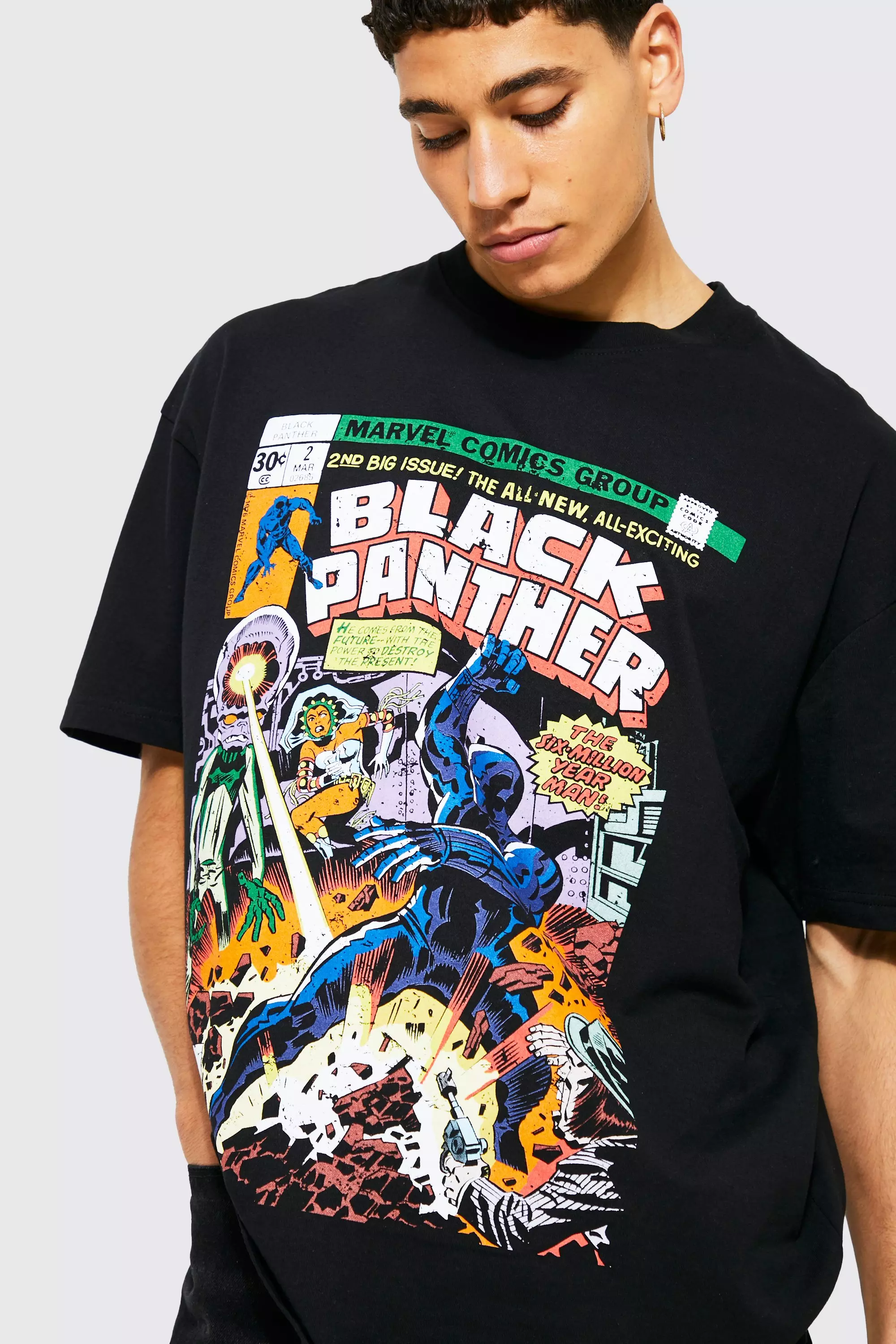 Oversized Gelicenseerd Black Panther T-Shirt alternatieve afbeelding