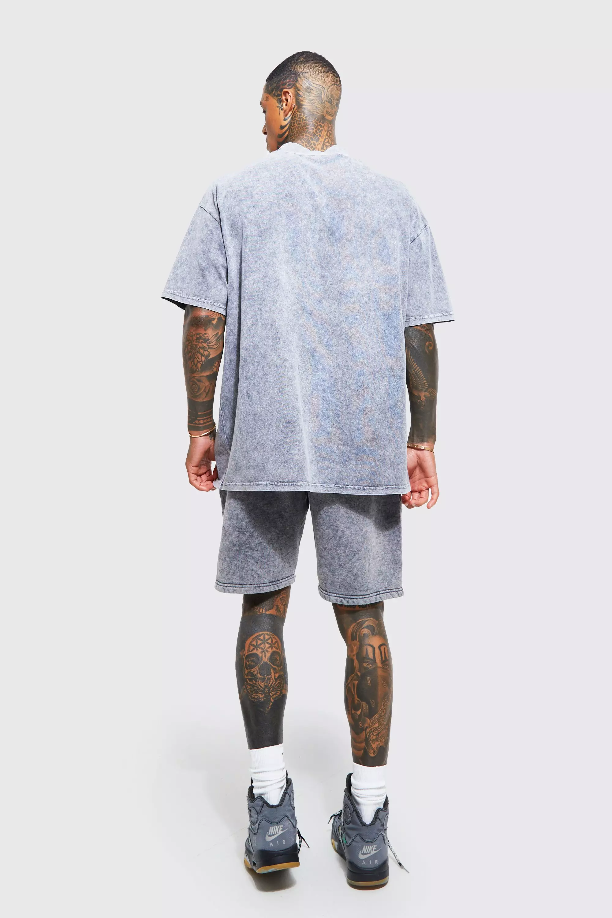Lockere Official Shorts mit Acid-Waschung, Charcoal alternatives Bild