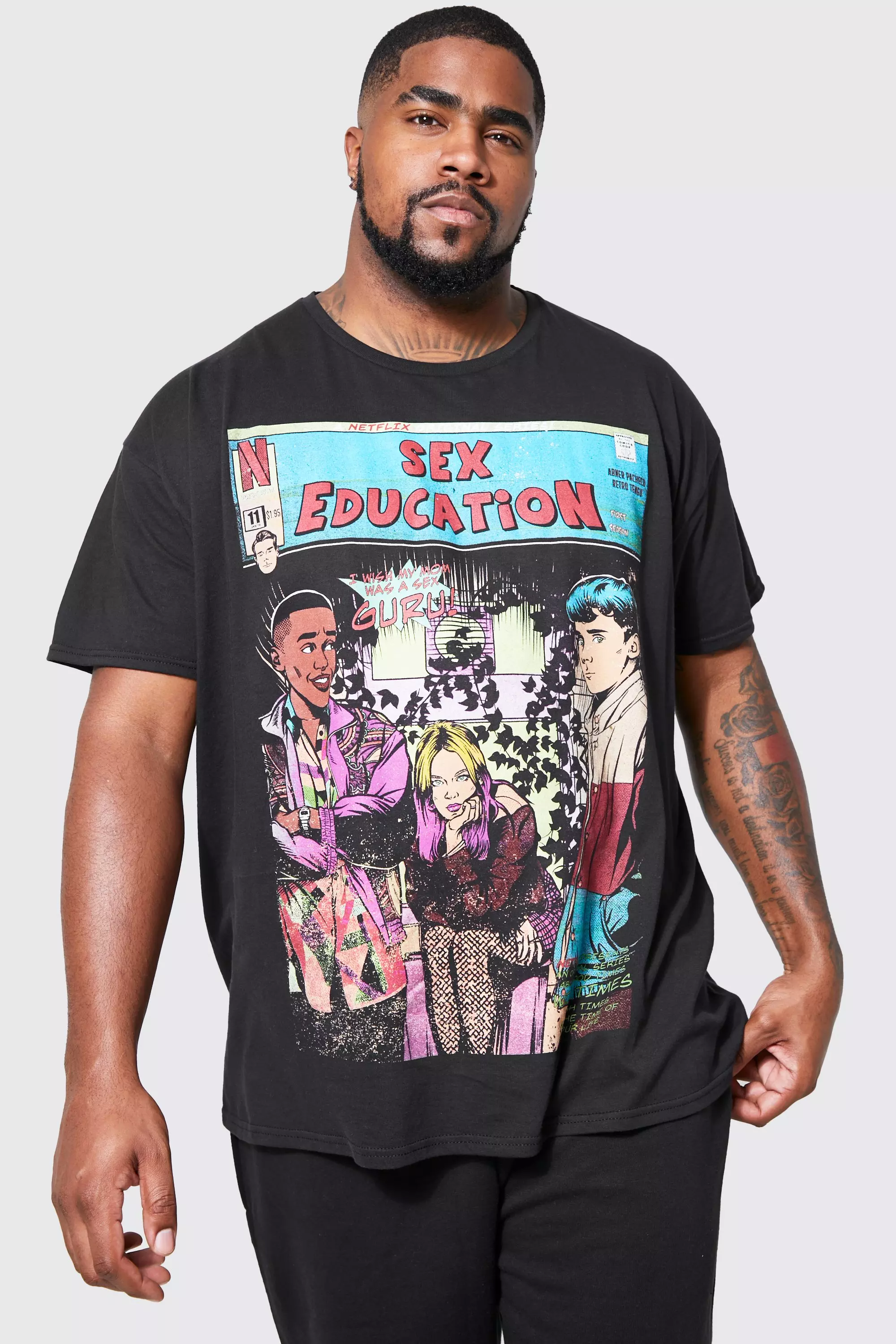 Black Plus Sex Education Poster License T-shirt alternative image