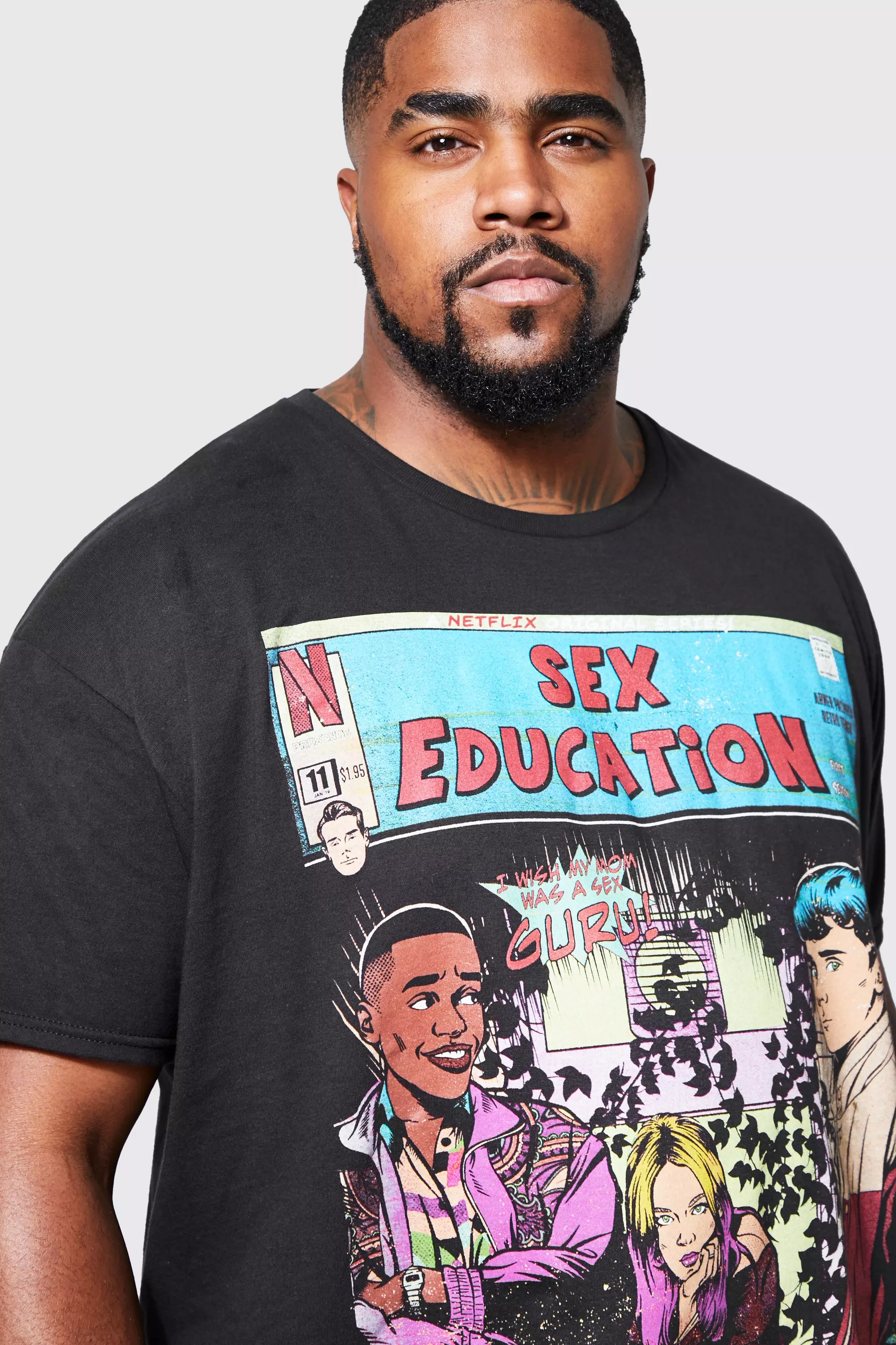 Black Plus Sex Education Poster License T-shirt alternative image
