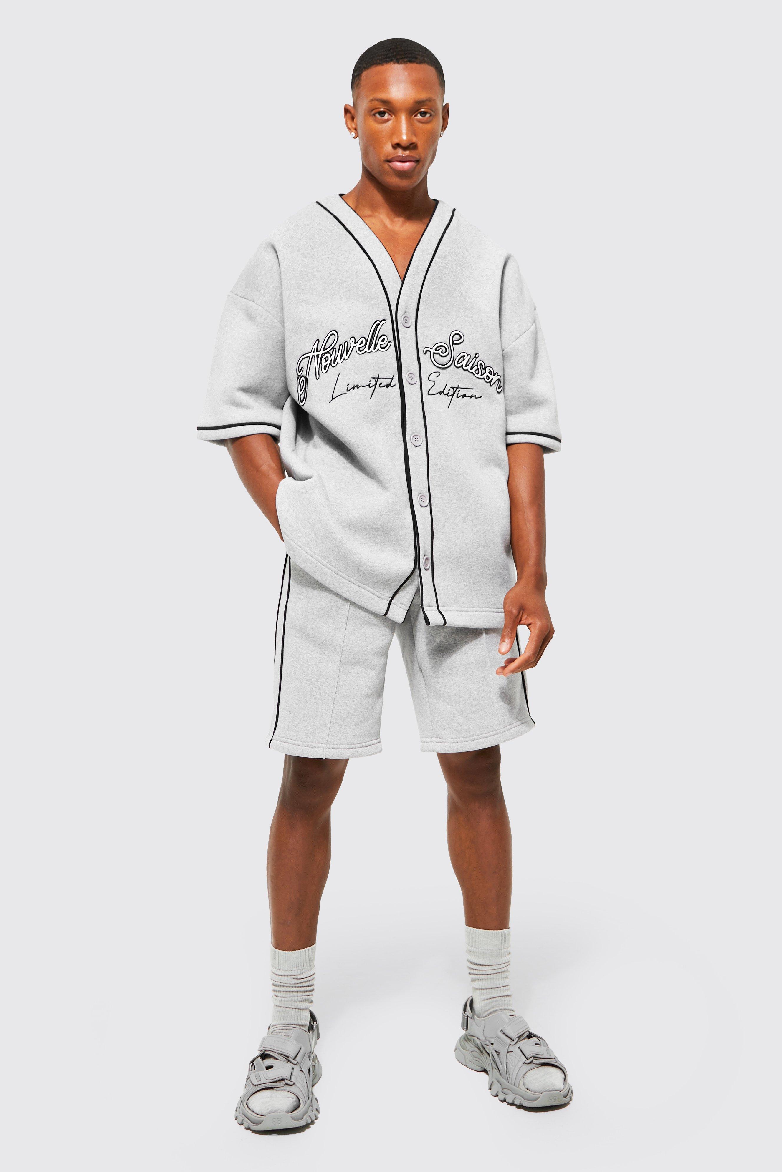 chicago'' Print,, Men's Short Sleeve Baseball Jersey Shirt And Drawstring  Shorts Set For Summer - Temu