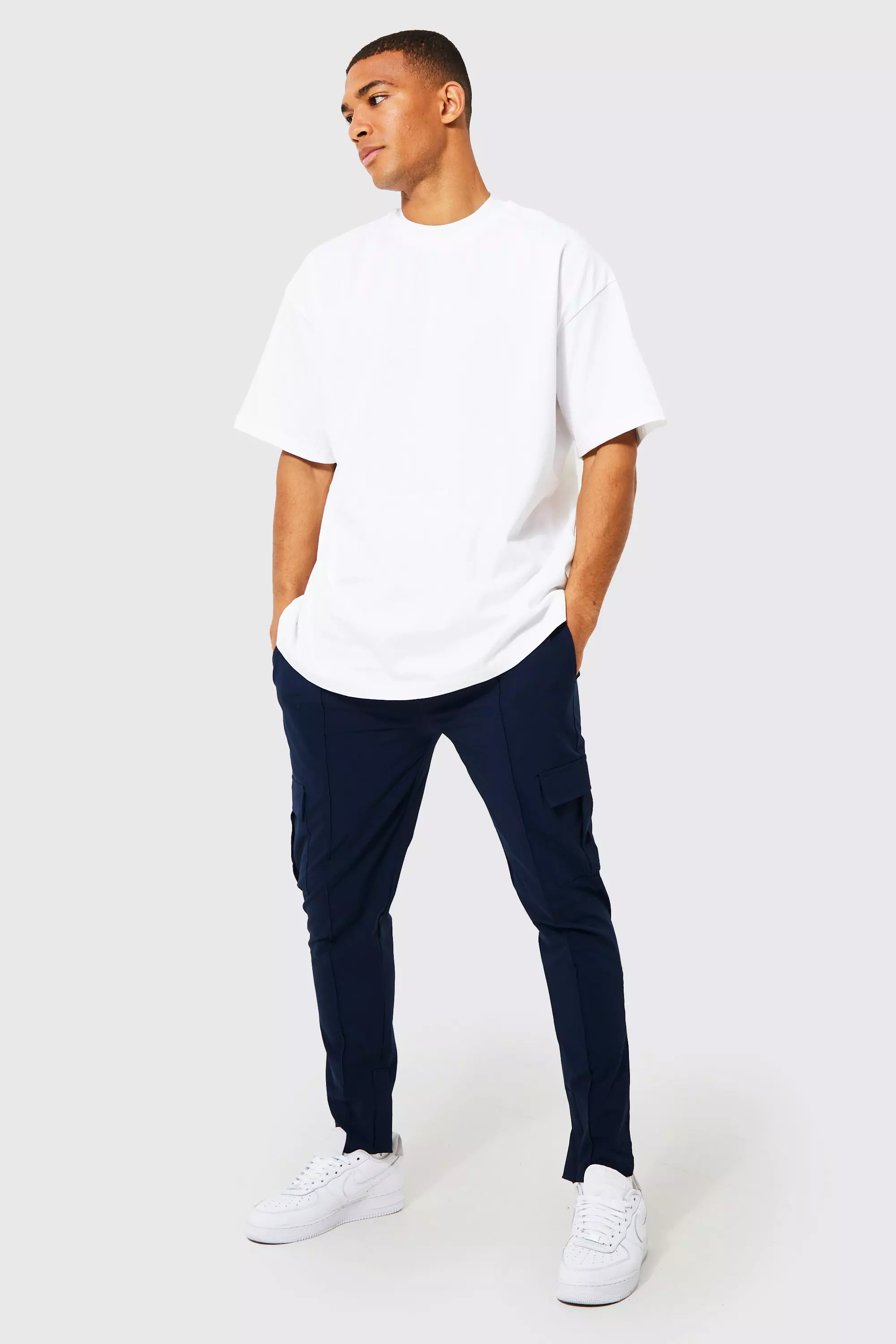Ensemble avec t-shirt oversize et jogging, Navy autre image