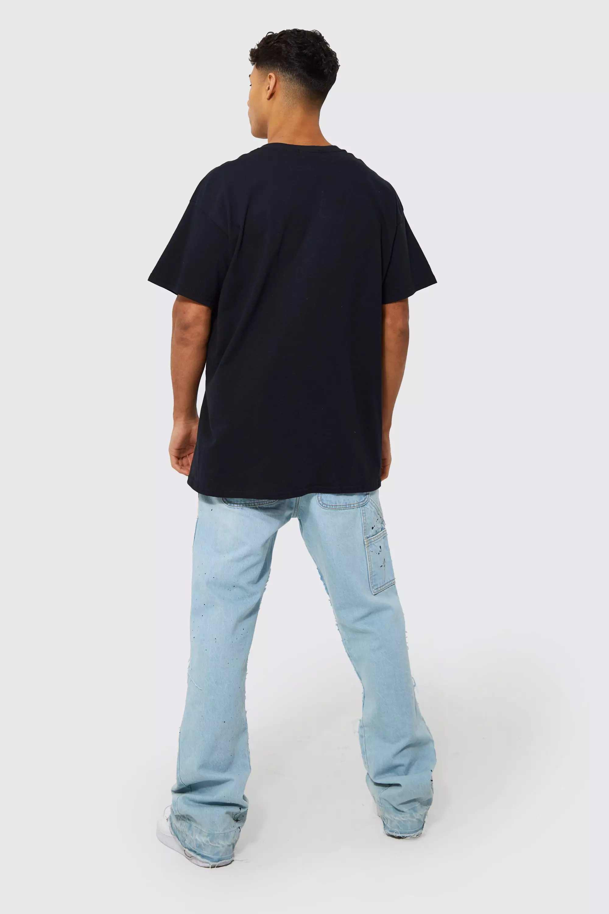 Black Oversized Palm Tree Graphic T-shirt alternative image