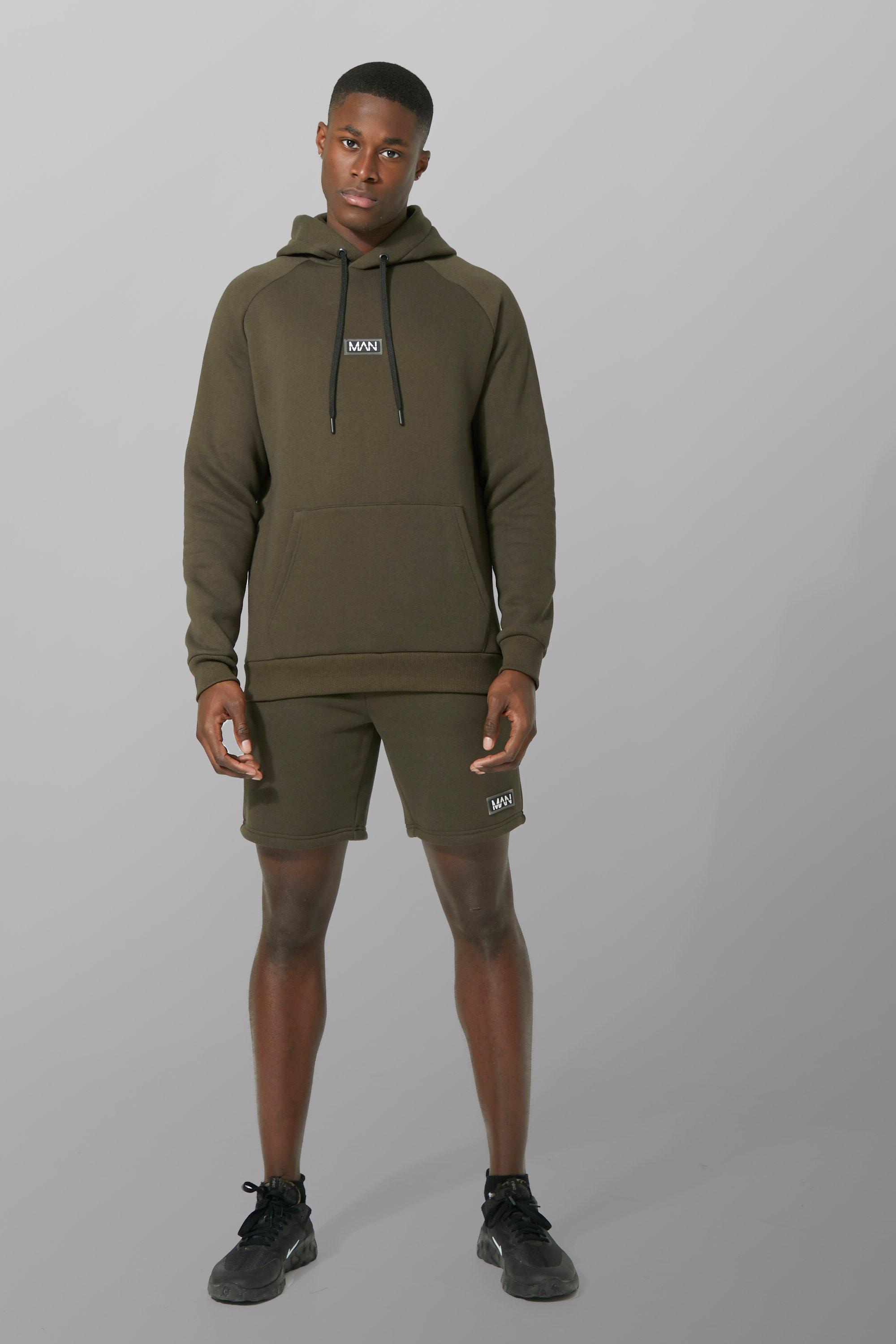 Man Active Training Hoodie And Short Set boohooMAN USA