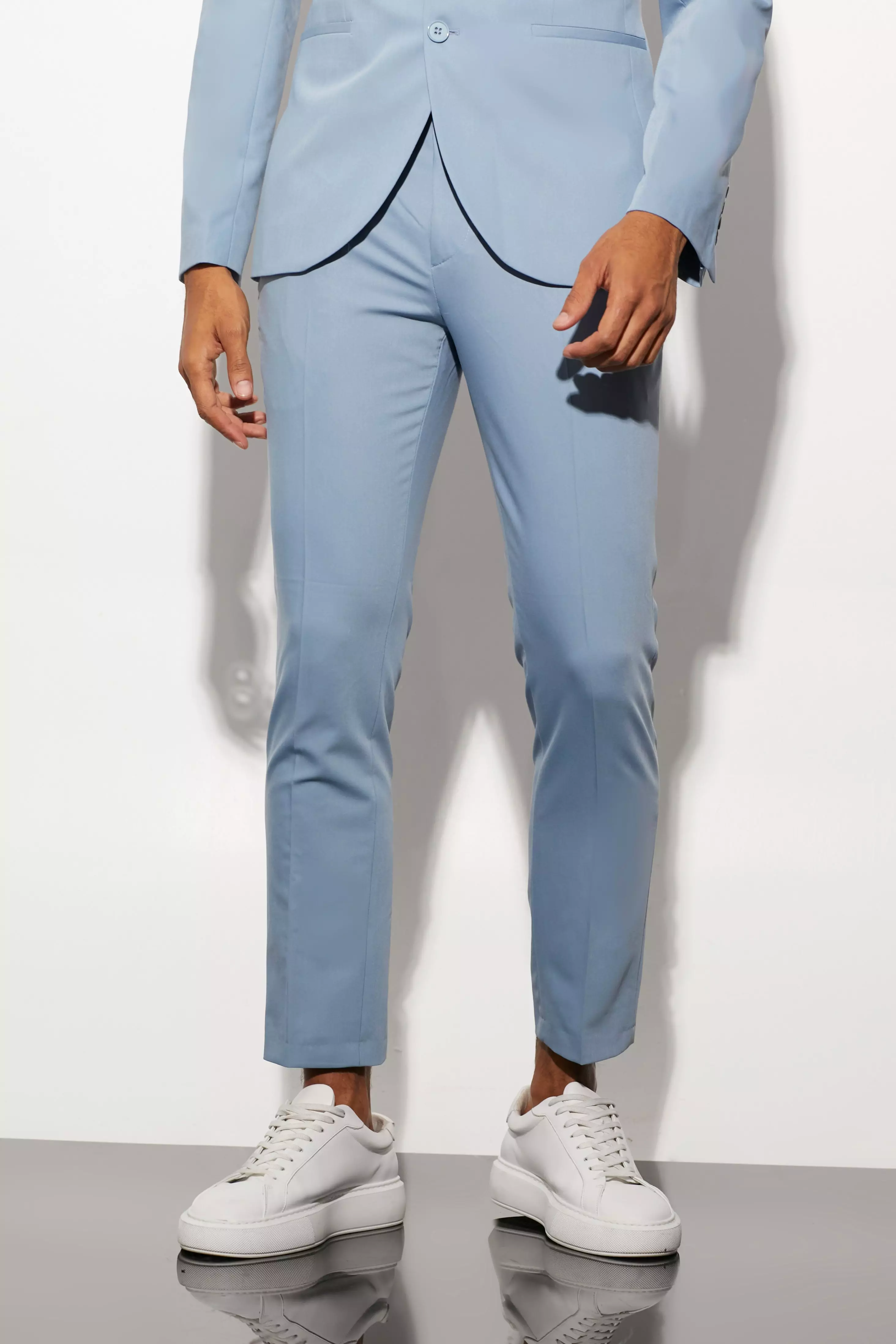 Crop Suit Pants Light blue