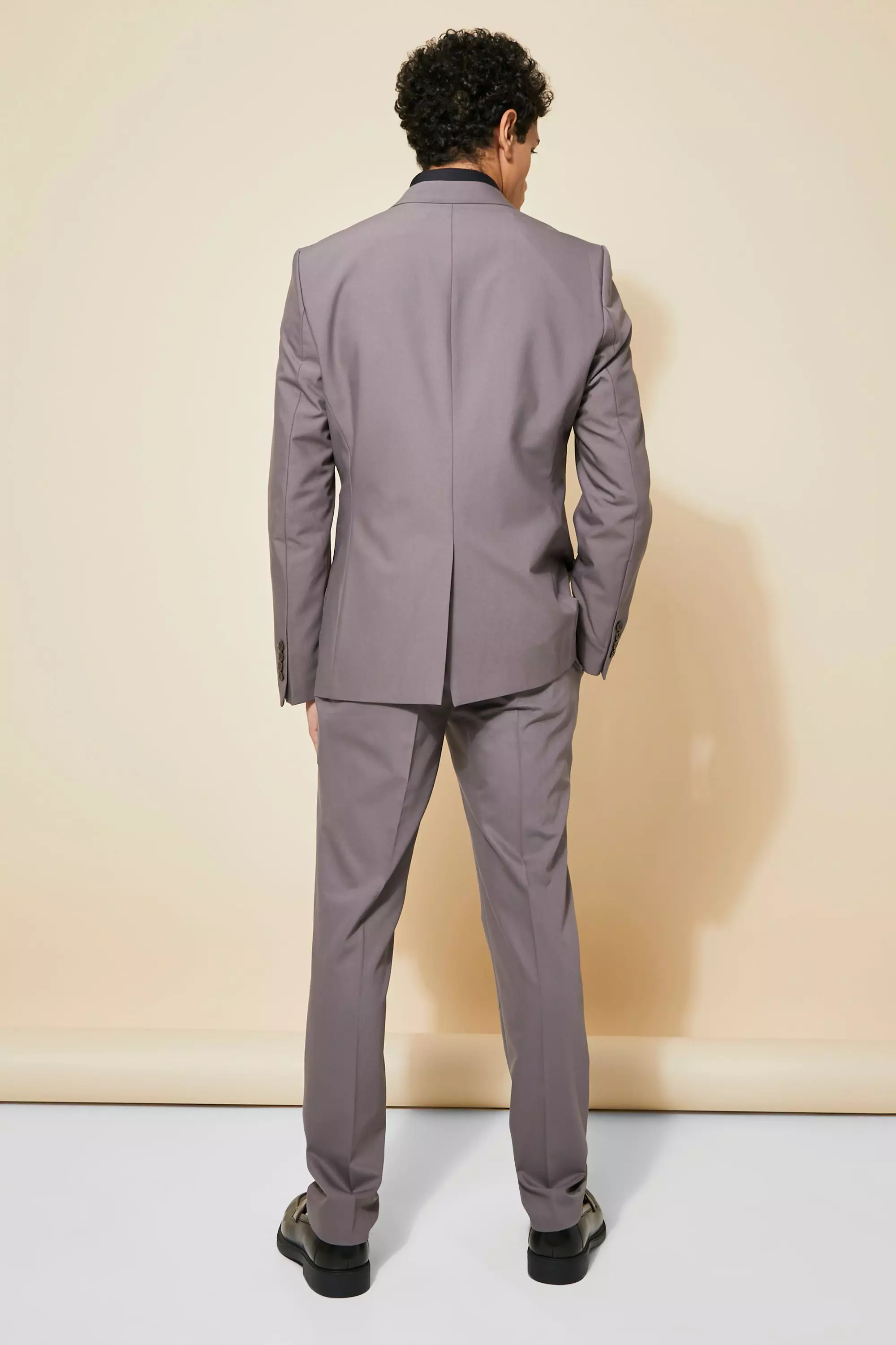 Taupe Single Breasted Patch Pocket Slim Suit Jacket alternative image