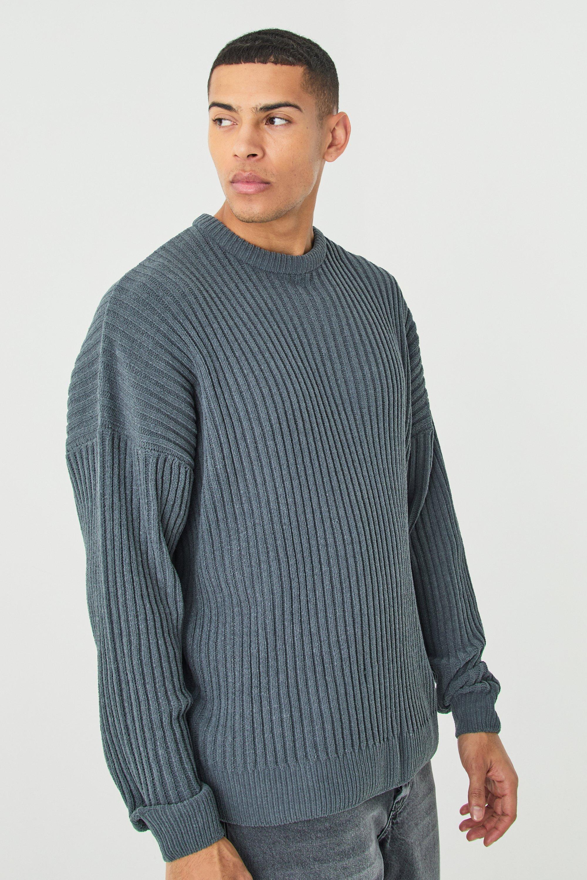 Oversized Brushed Yarn Crew Neck Jumper