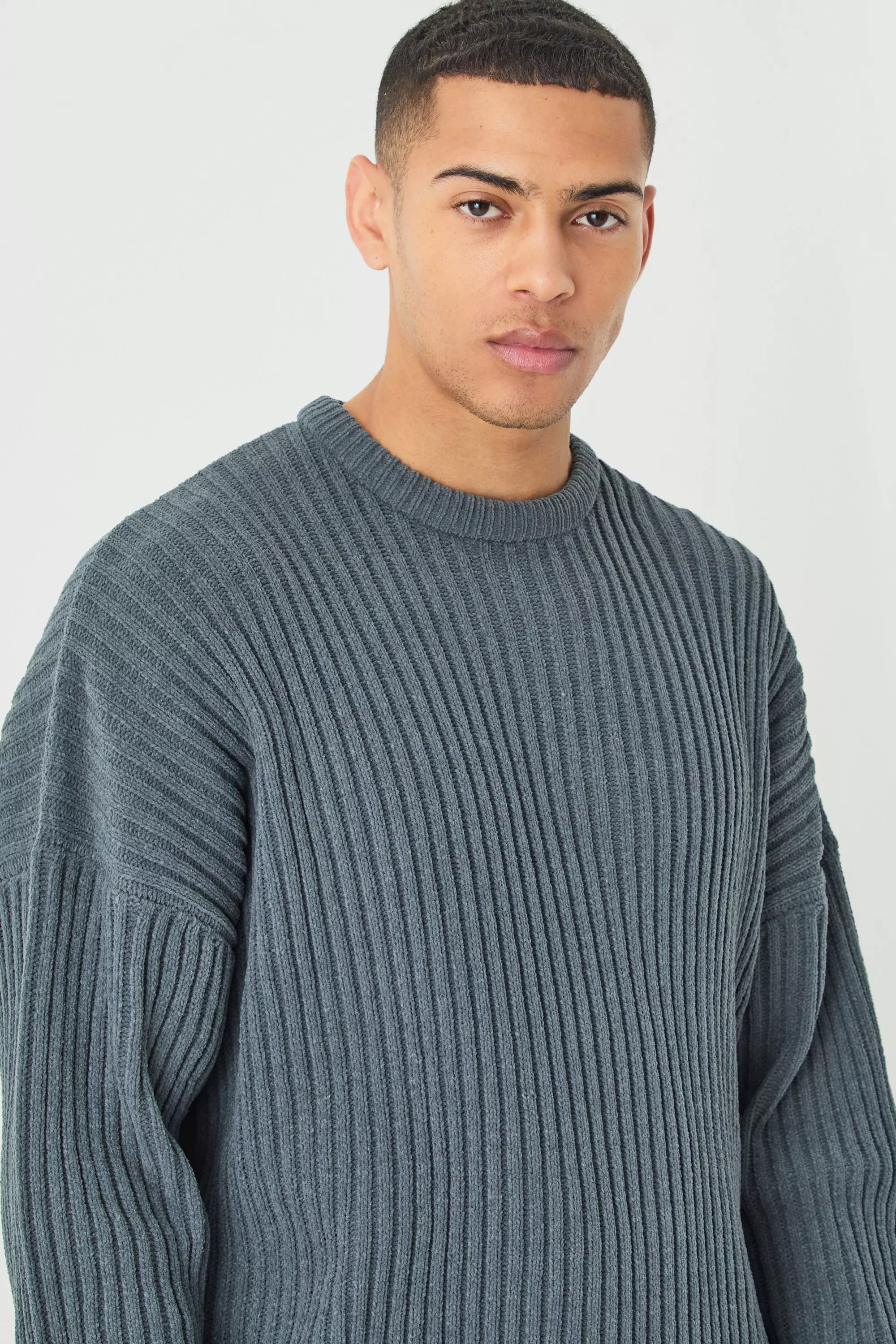 Chenille crew neck sweater hotsell