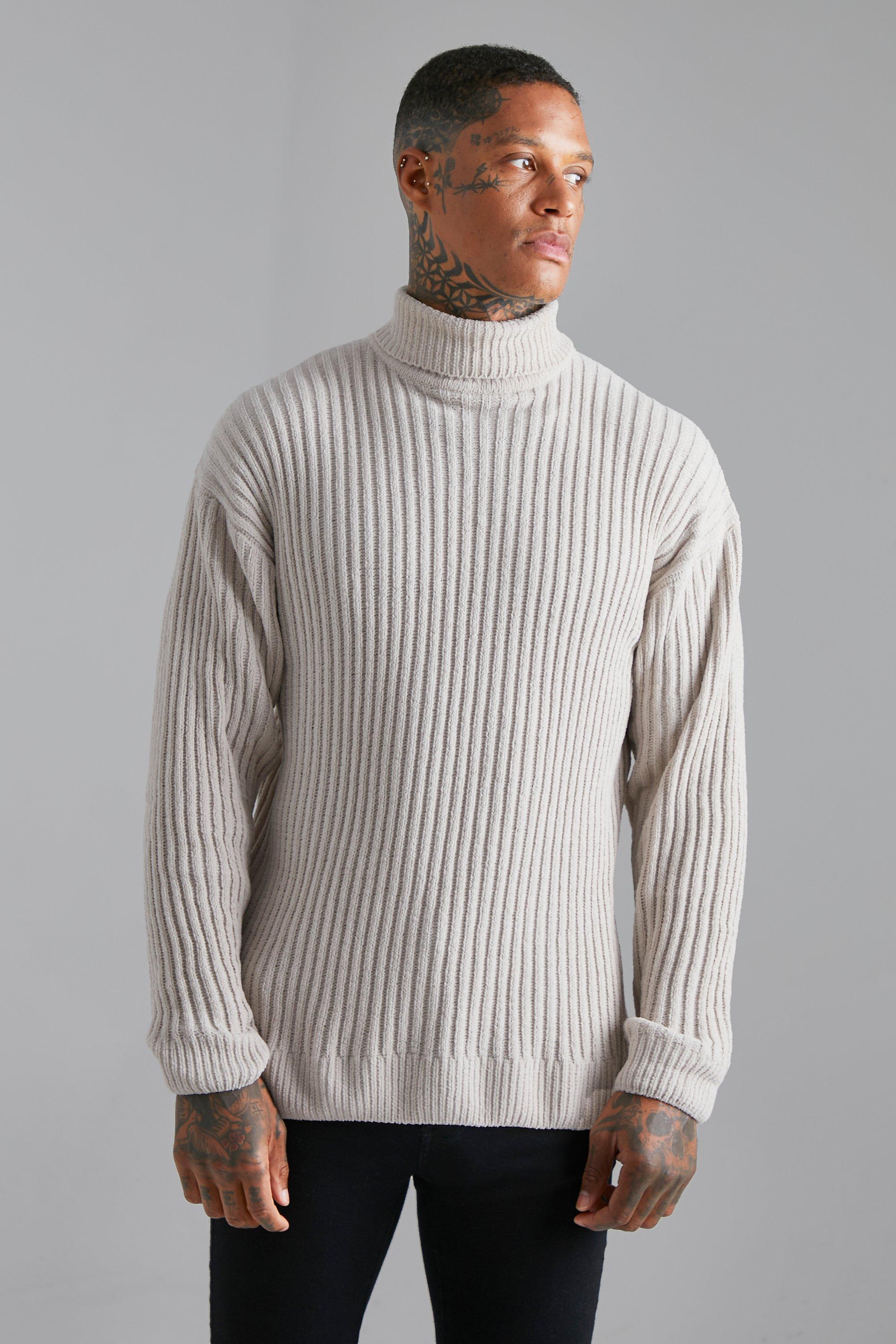 Regular Fit Chenille Ribbed Sweater | boohooMAN USA