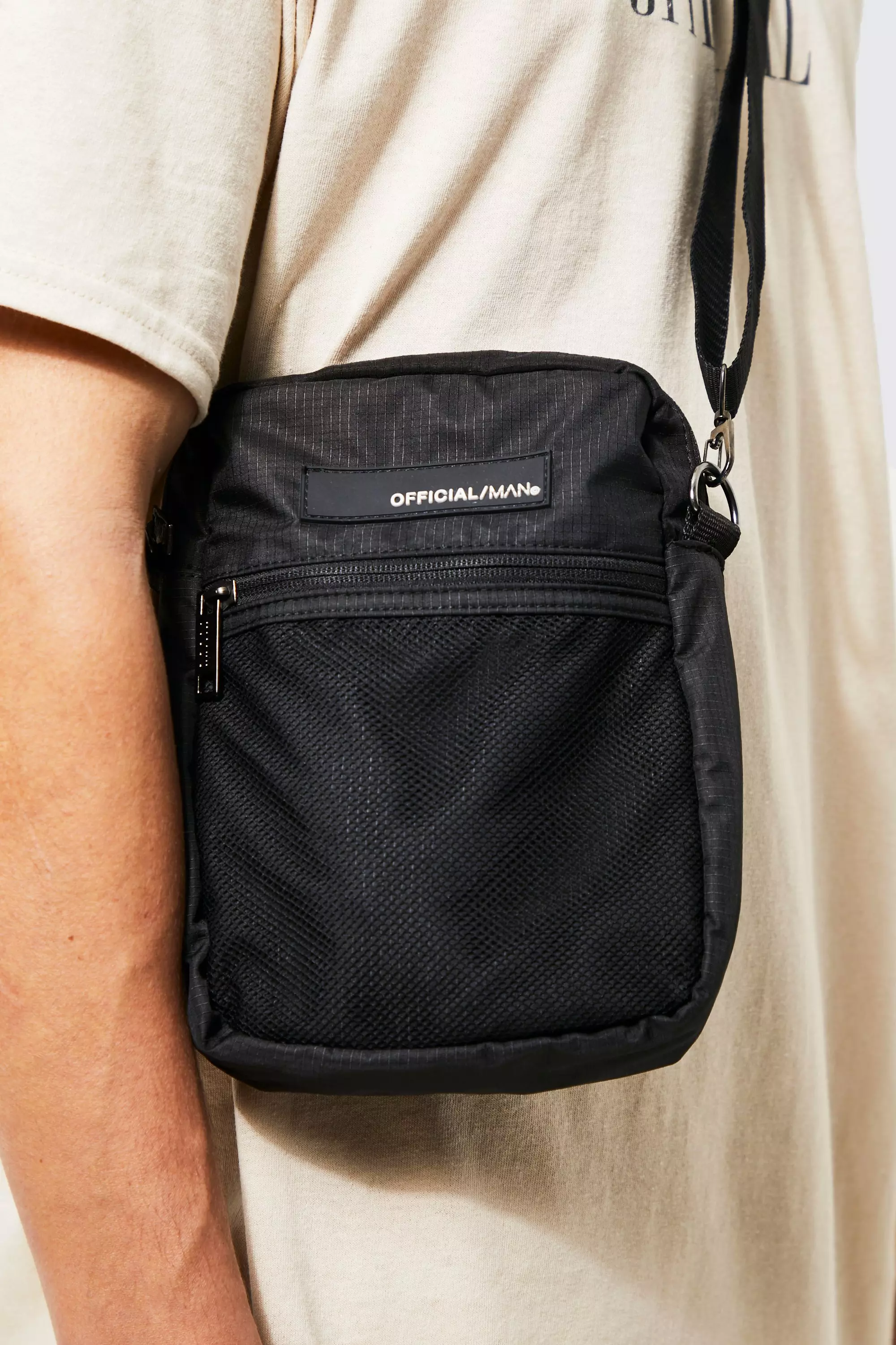 Man Official Messenger Bag boohooMAN USA