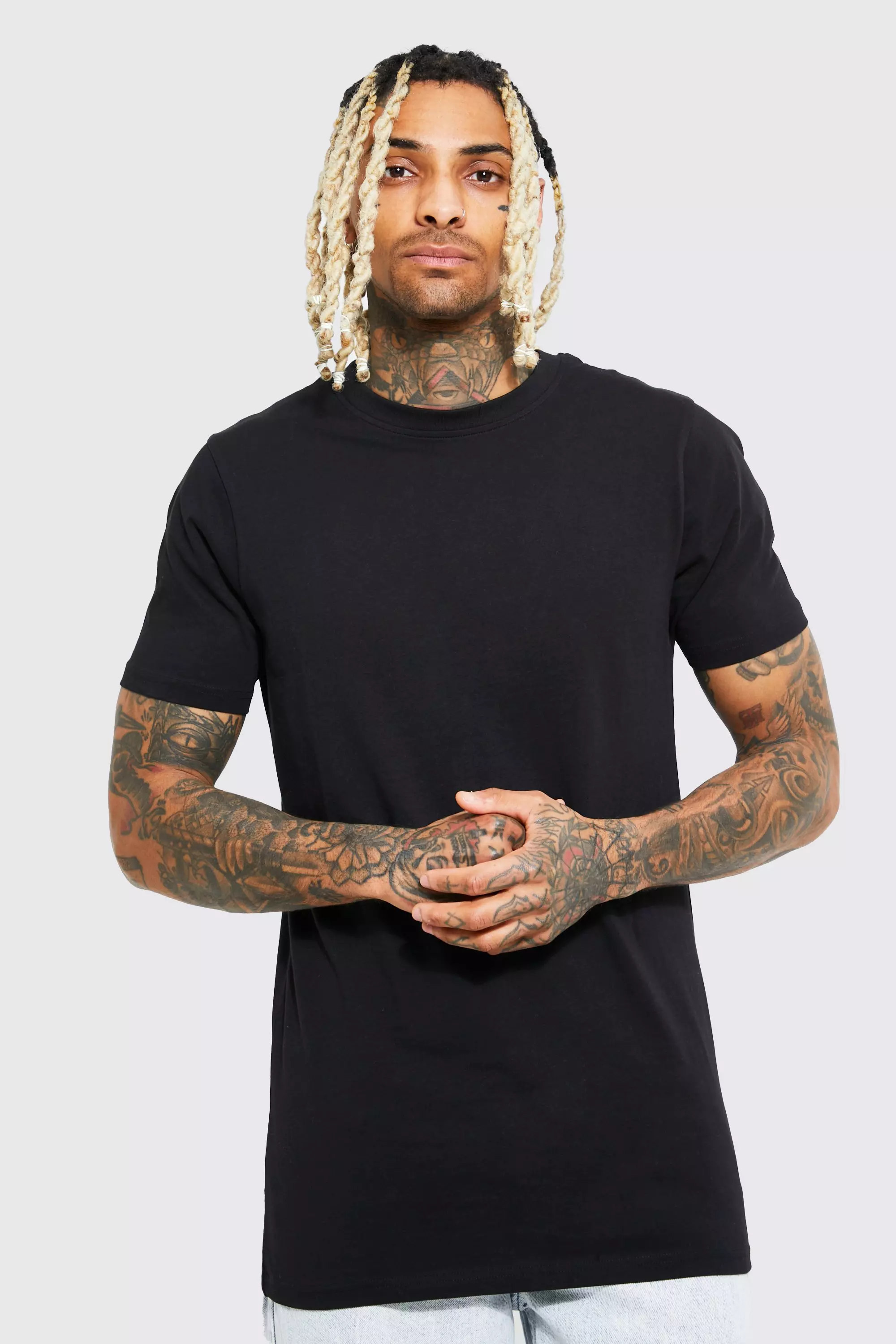 Basic longline t shirt sale
