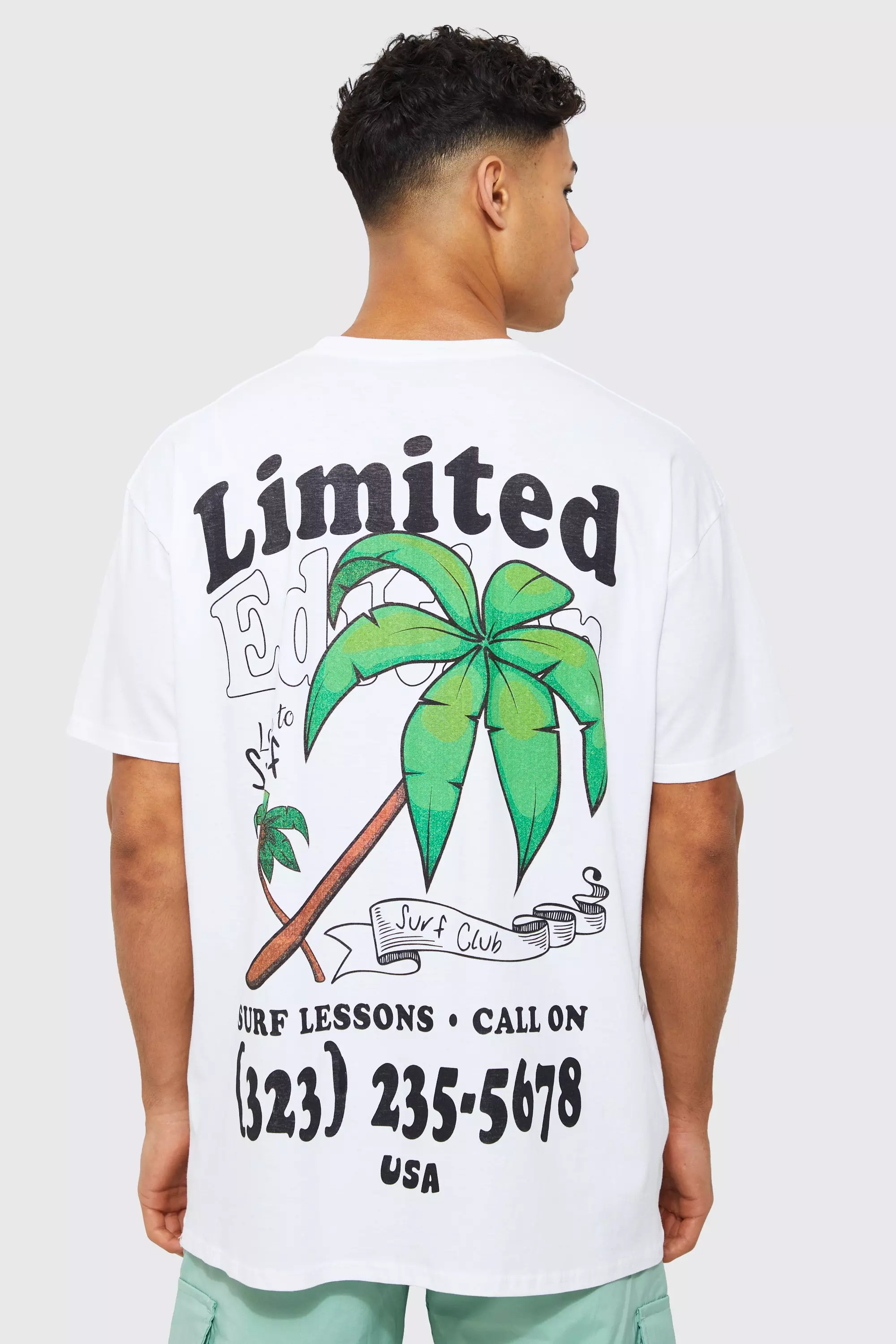 White Oversized Limited Palmprint T-Shirt alternatieve afbeelding