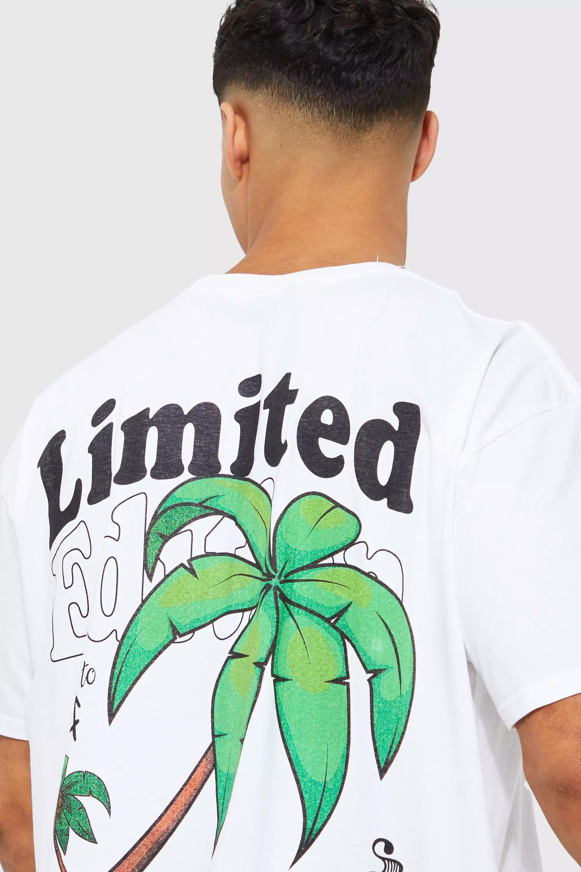 White Oversized Limited Palmprint T-Shirt alternatieve afbeelding
