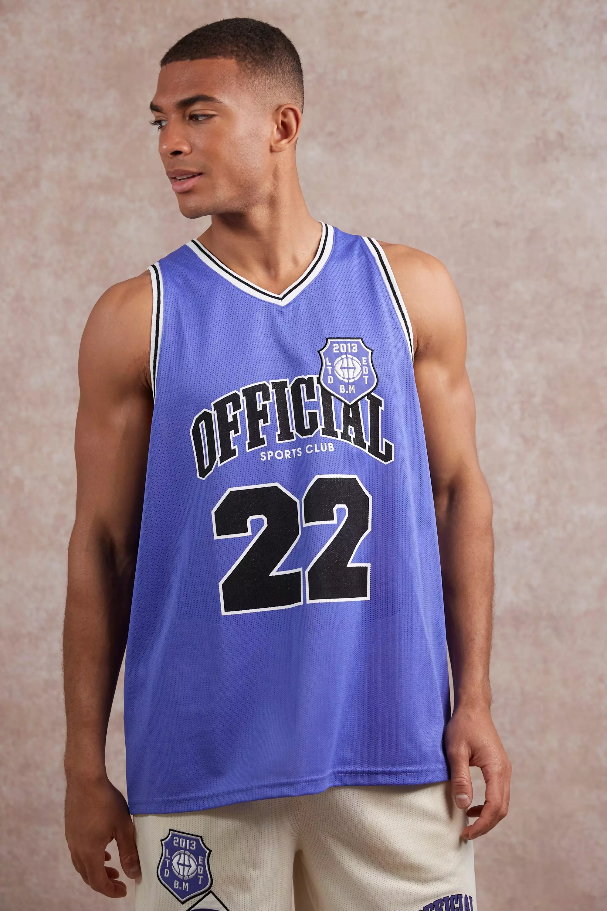 Oversized Official Varsity Airtex Vest | boohooMAN