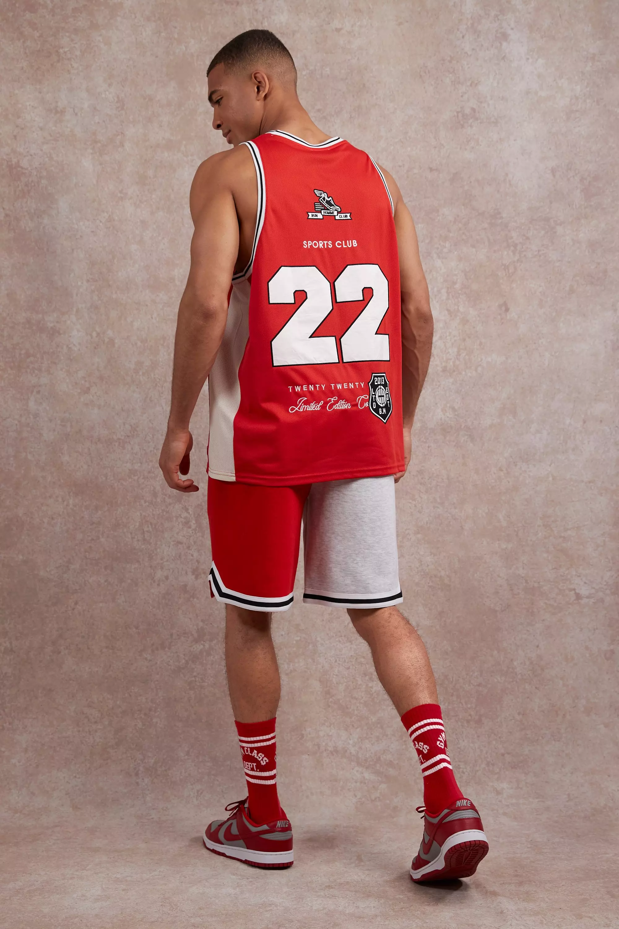 Red Official Gesplitste Jersey Basketbal Shorts alternatieve afbeelding