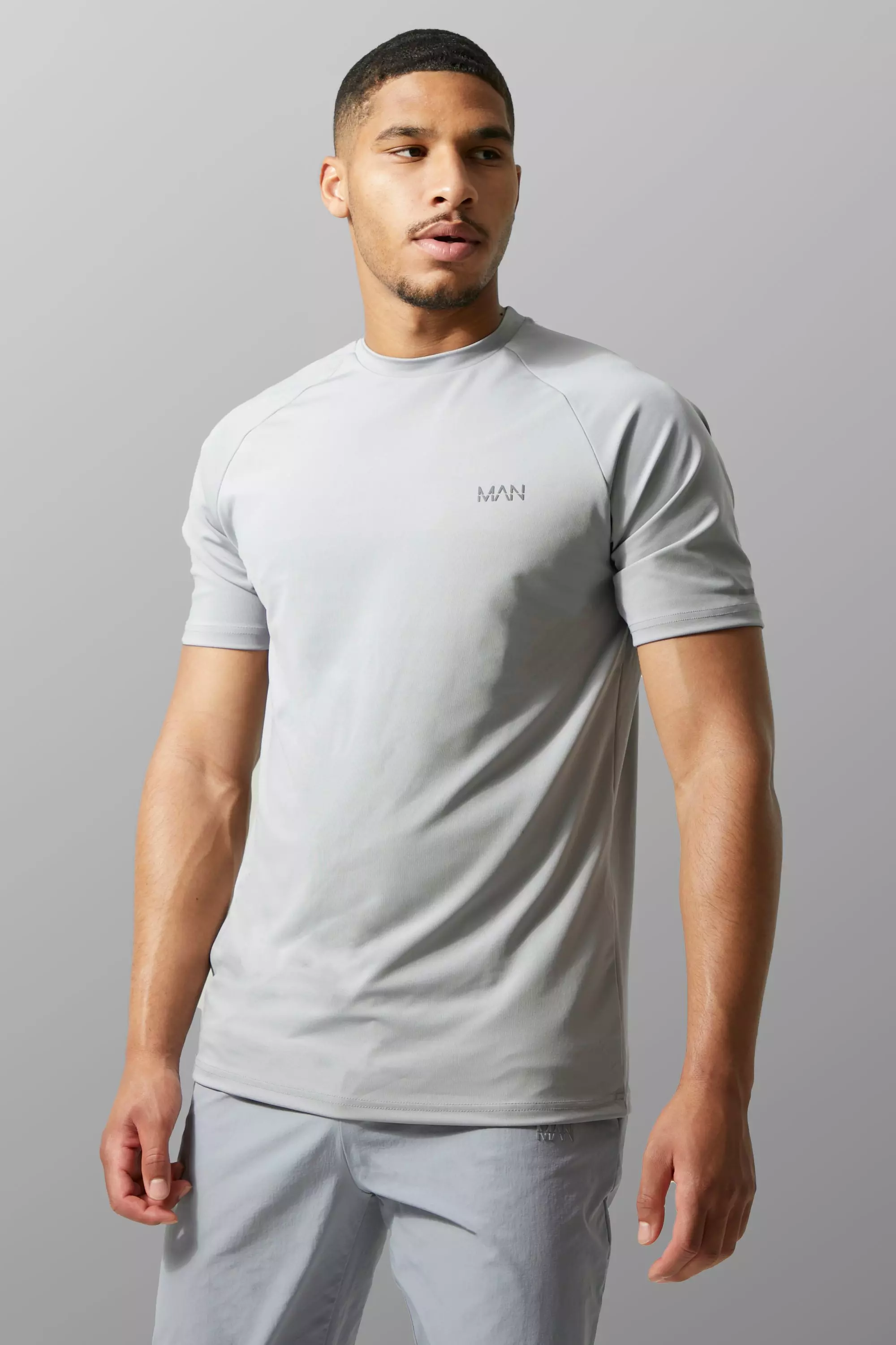 Tall Man Active Gym Raglan T-shirt Grey