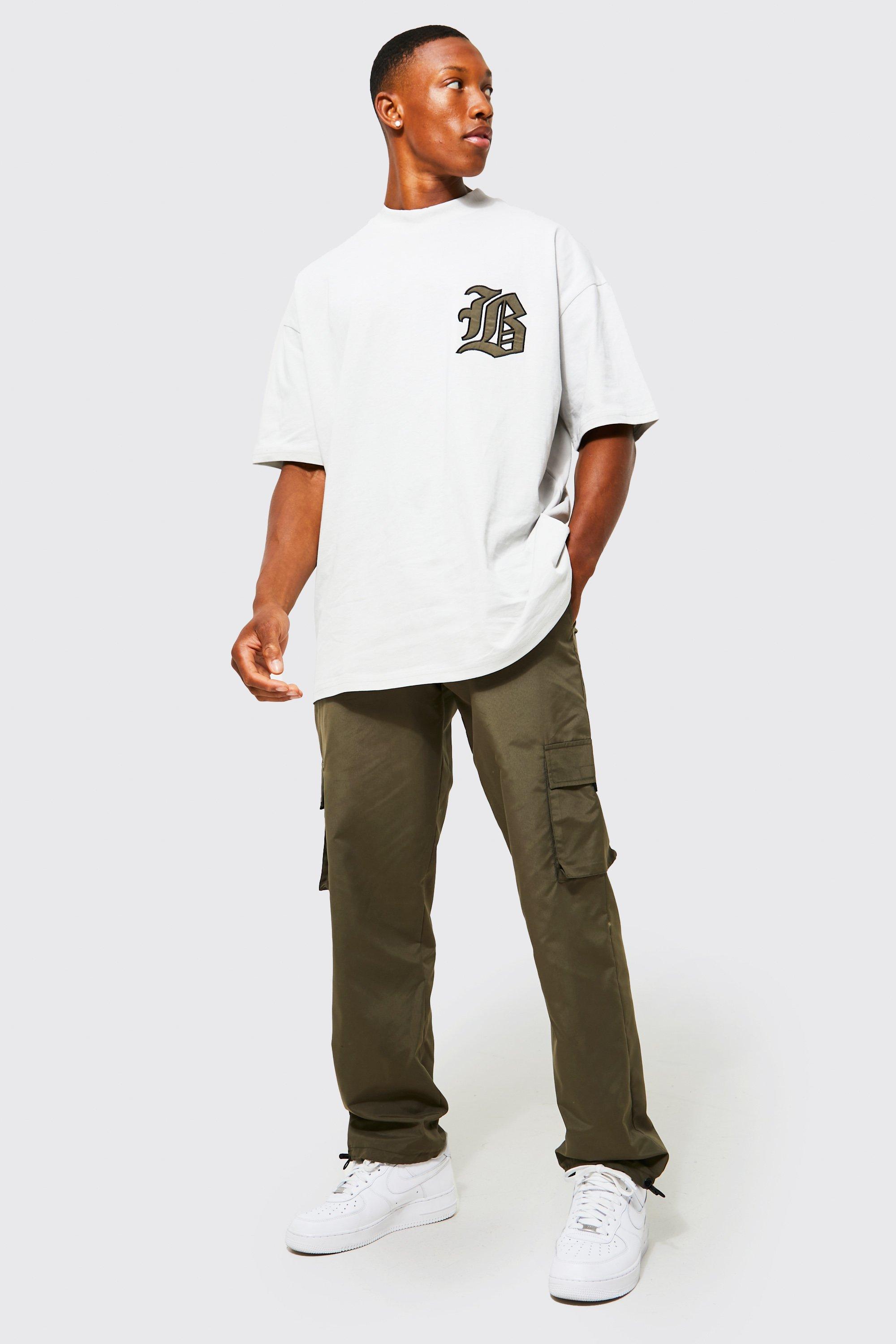 Oversized B T shirt Cargo Trouser Set boohooMAN USA