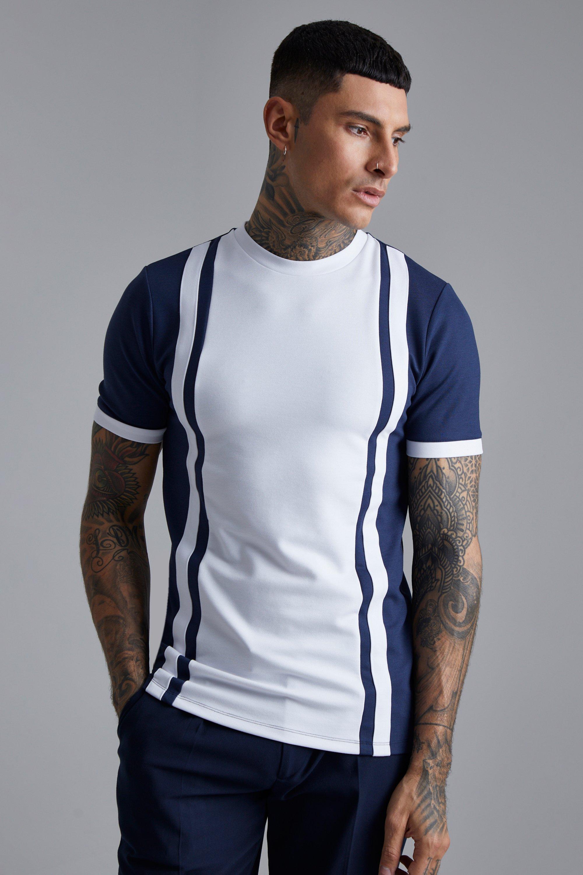 Slim Fit Polo T-Shirt with Contrast Panels