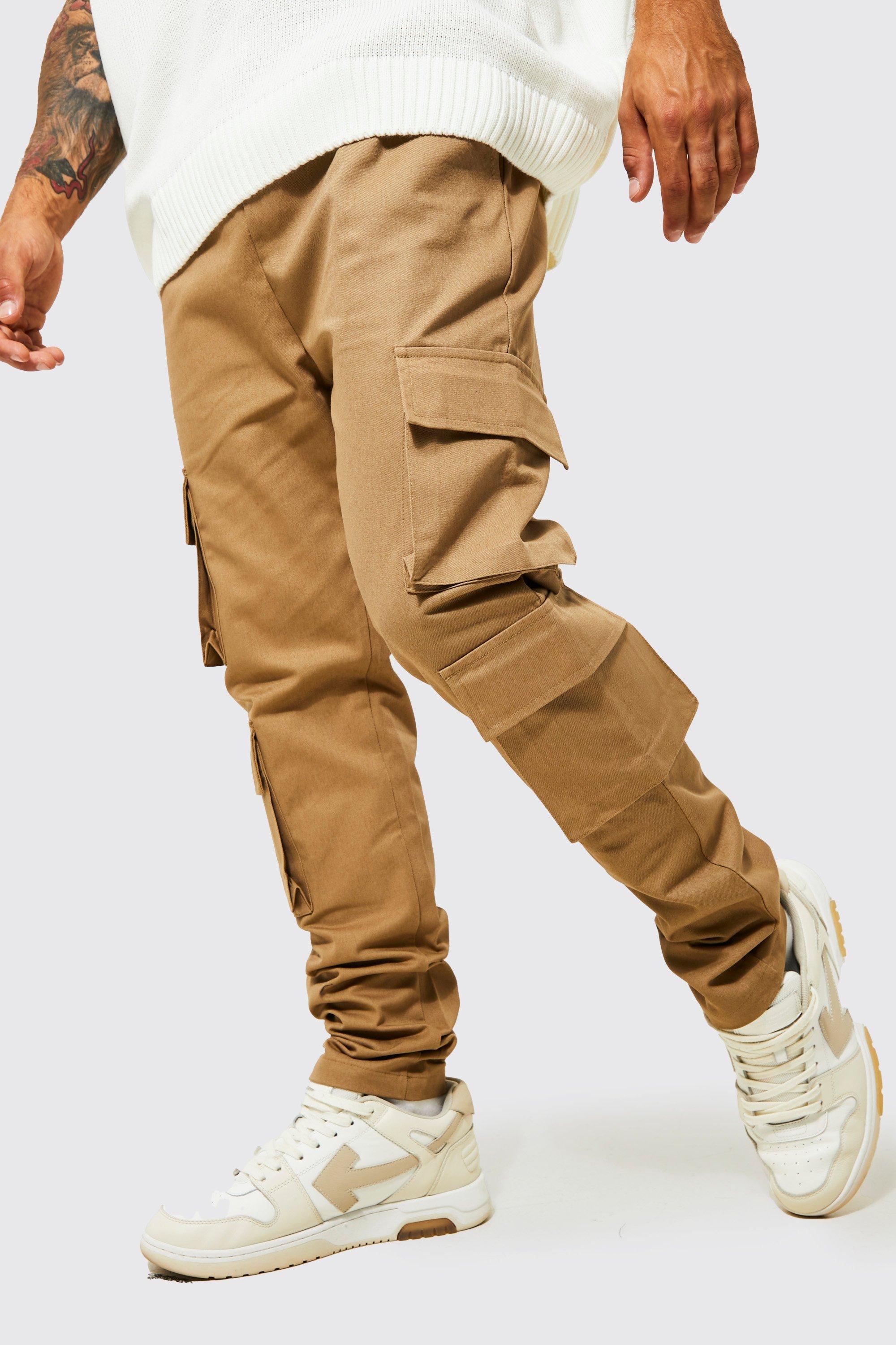 Slim Fit Multi Pocket Twill Cargo Trouser | boohooMAN UK