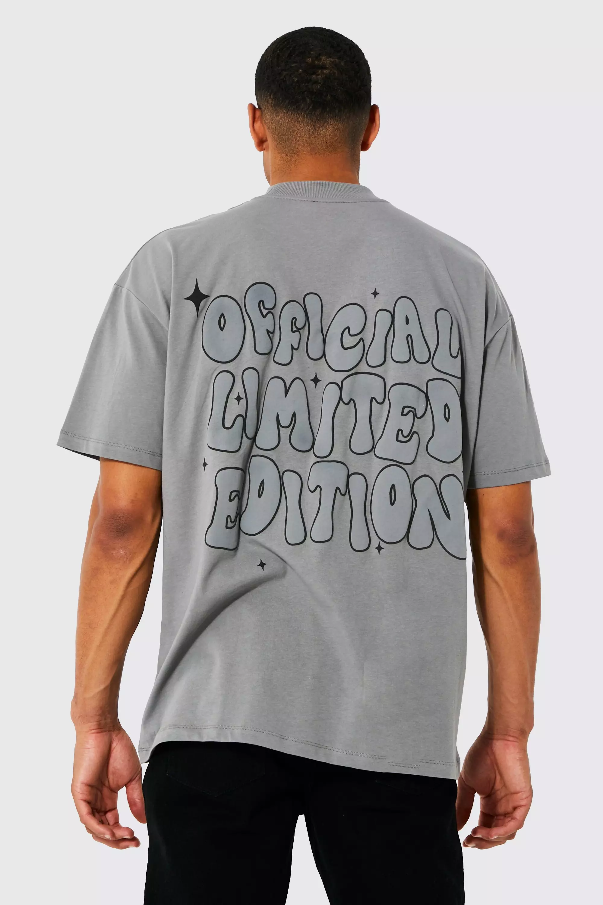Charcoal Tall Oversized Puff Front And Back T-shirt alternative image