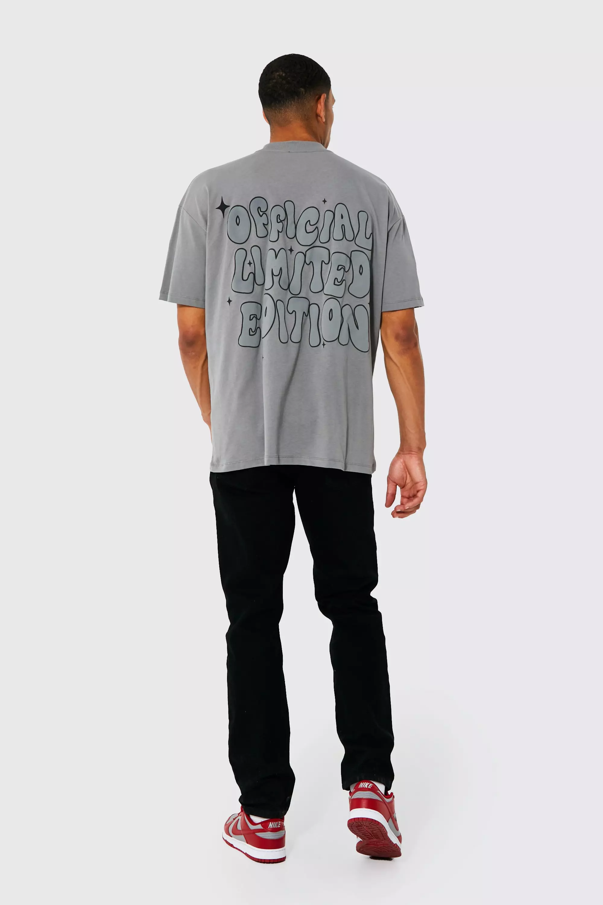 Charcoal Tall Oversized Puff Front And Back T-shirt alternative image