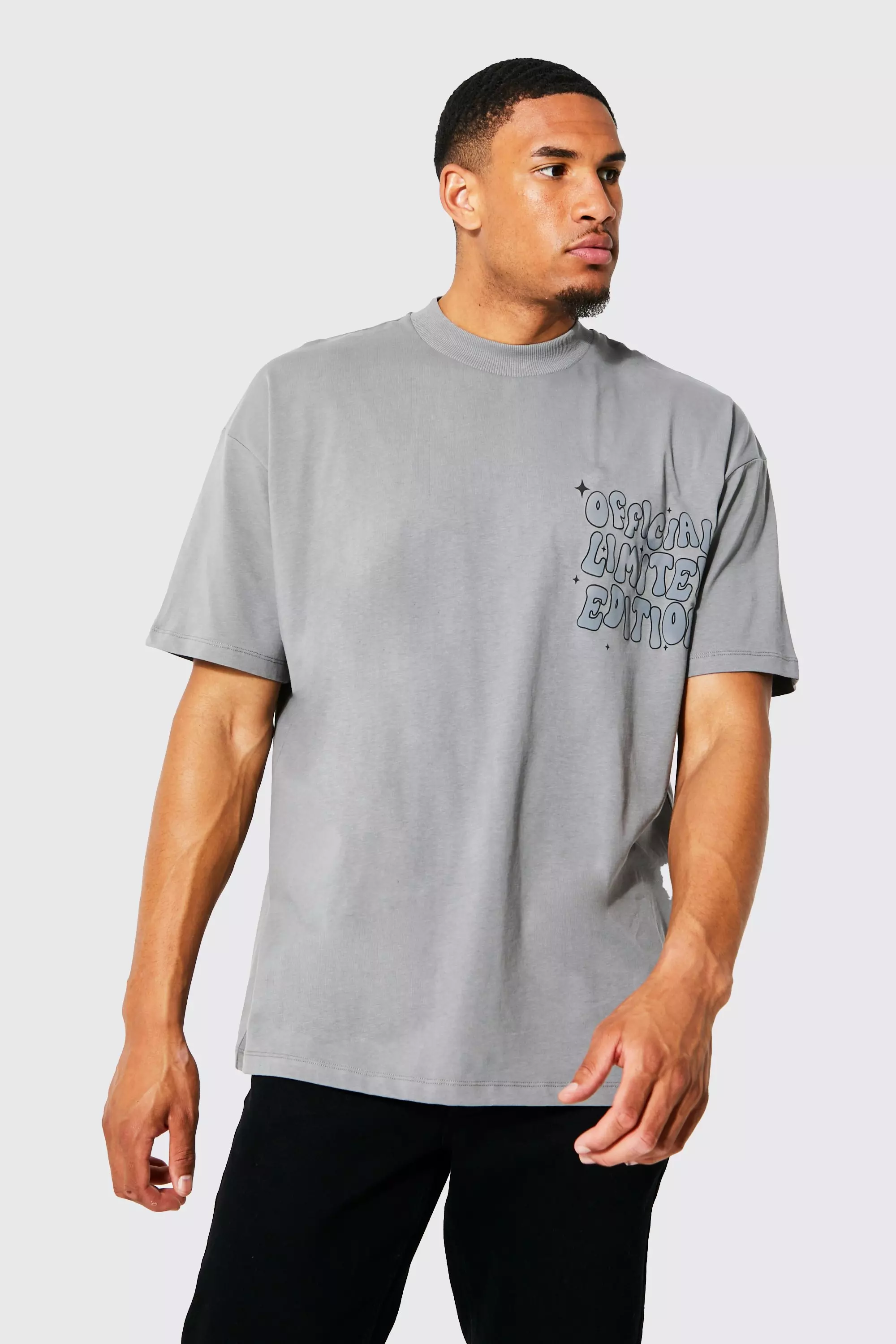 Charcoal Tall Oversized Puff Front And Back T-shirt alternative image