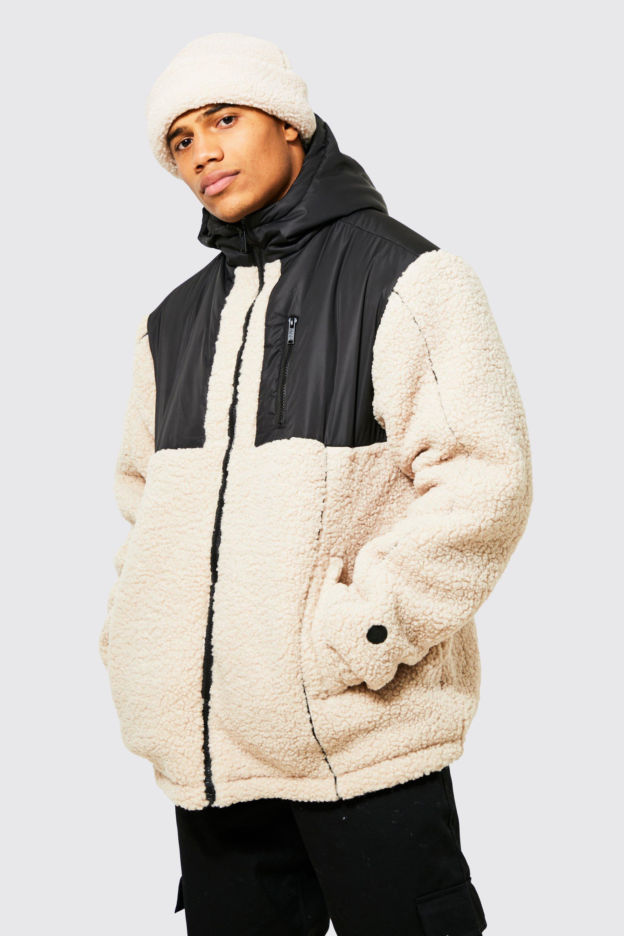 Borg hooded clearance jacket