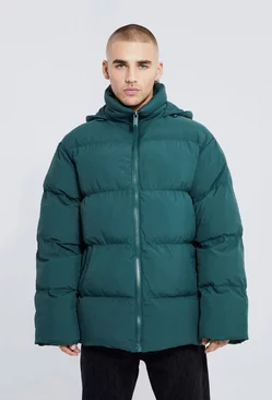 Oversized Soft Hooded Puffer Forest