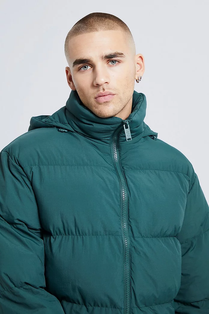 Oversized Soft Hooded Puffer | boohooMAN USA Oversized Soft Hooded Puffer | boohooMAN USA