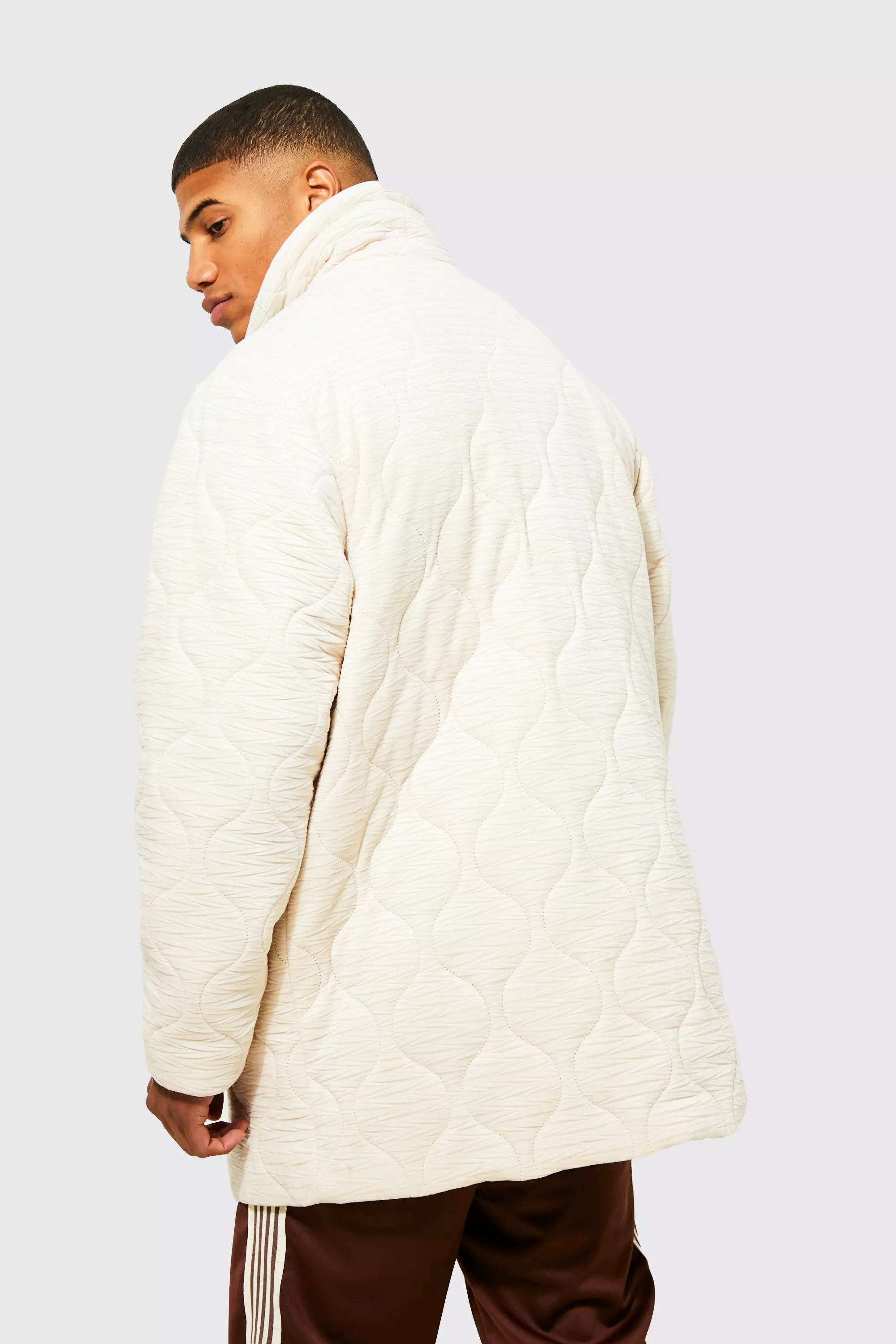 Ecru Velvet Onion Quilted Mid Length Puffer alternative image