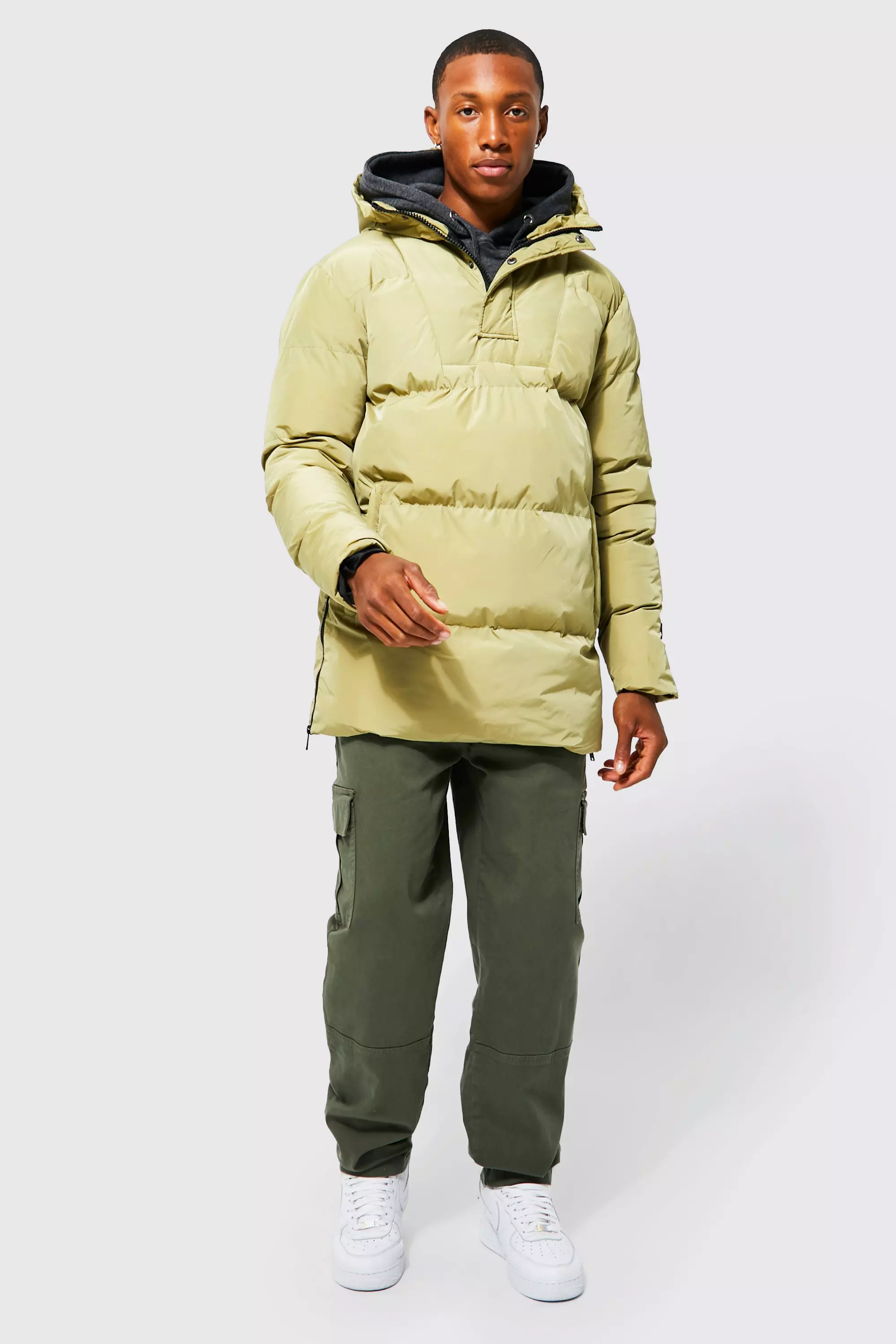 Boohooman longline puffer jacket online