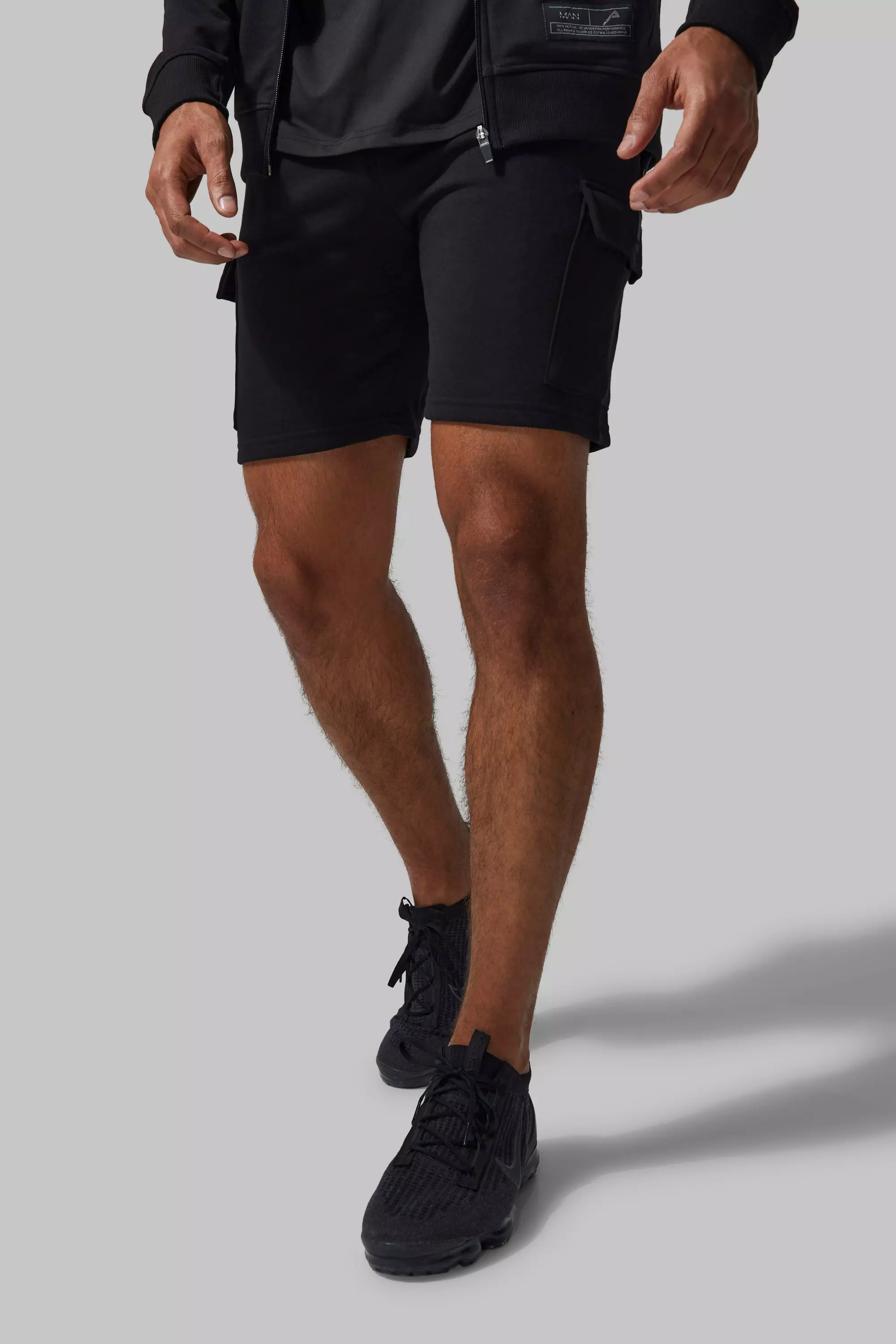 Man Active 5inch Cargo Shorts Black