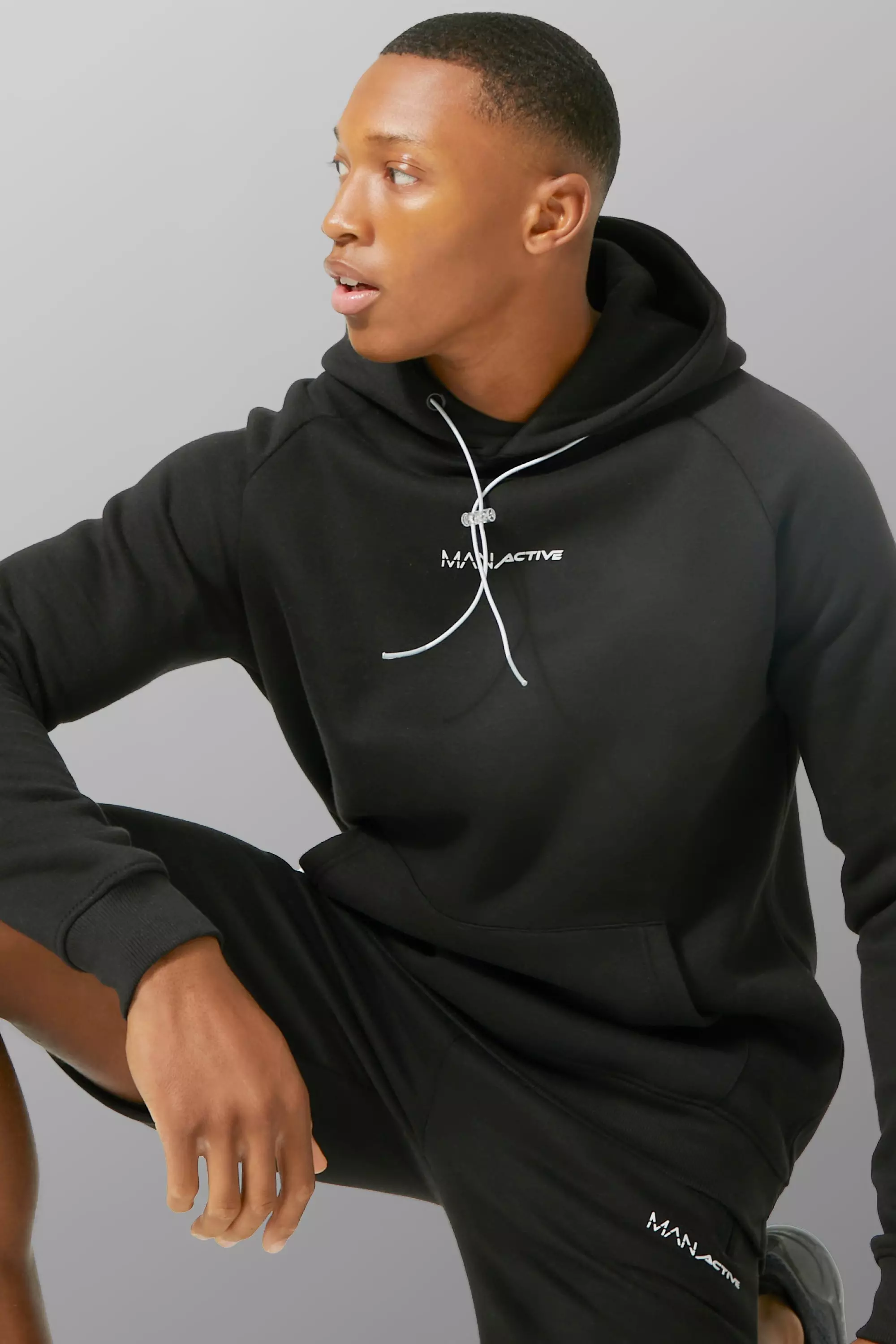 【boohooMAN】Active Regular Fit Badge Hoodie★関税・送料込★ amm09686_navy_xl?$
