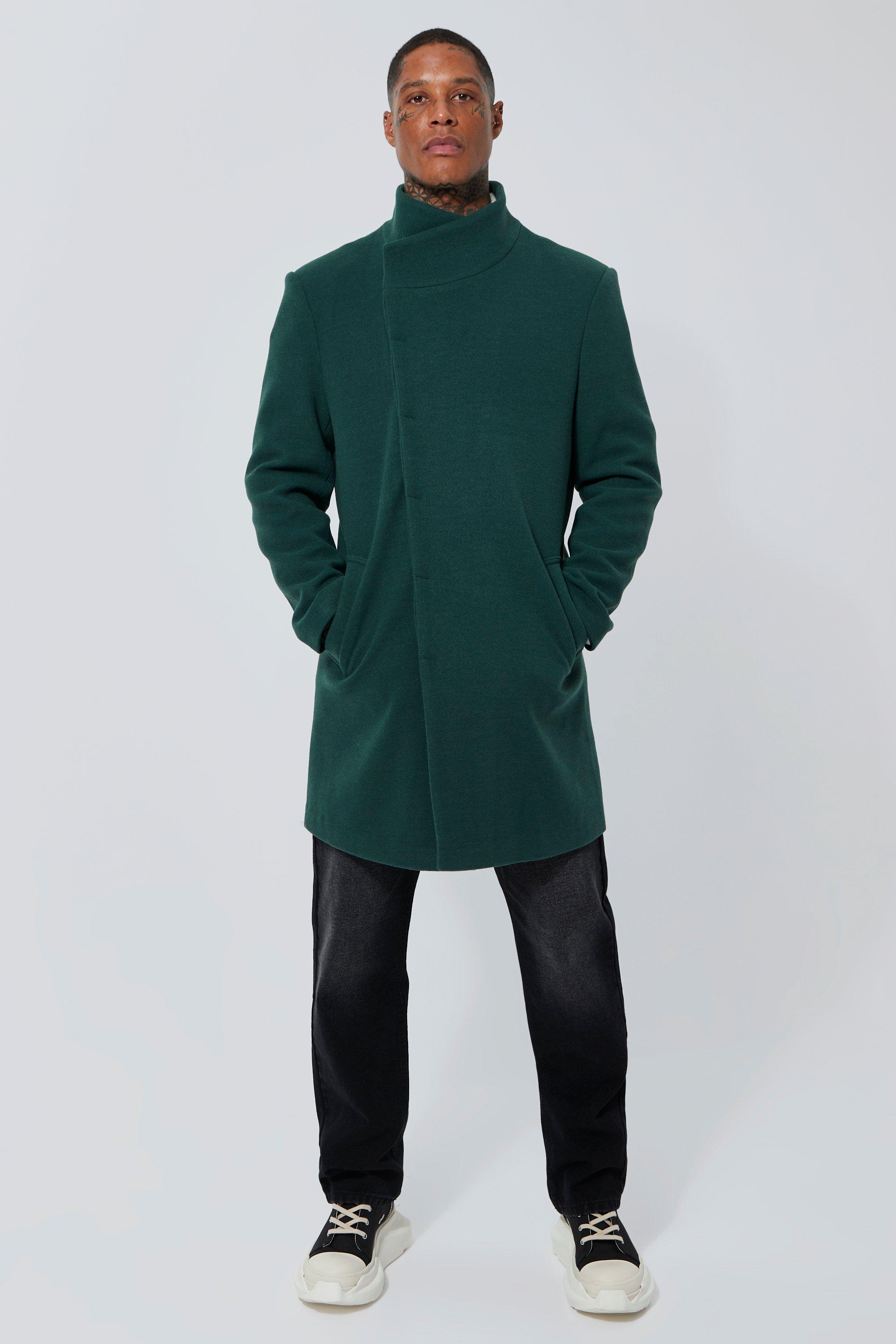 Funnel neck hotsell wool coat mens