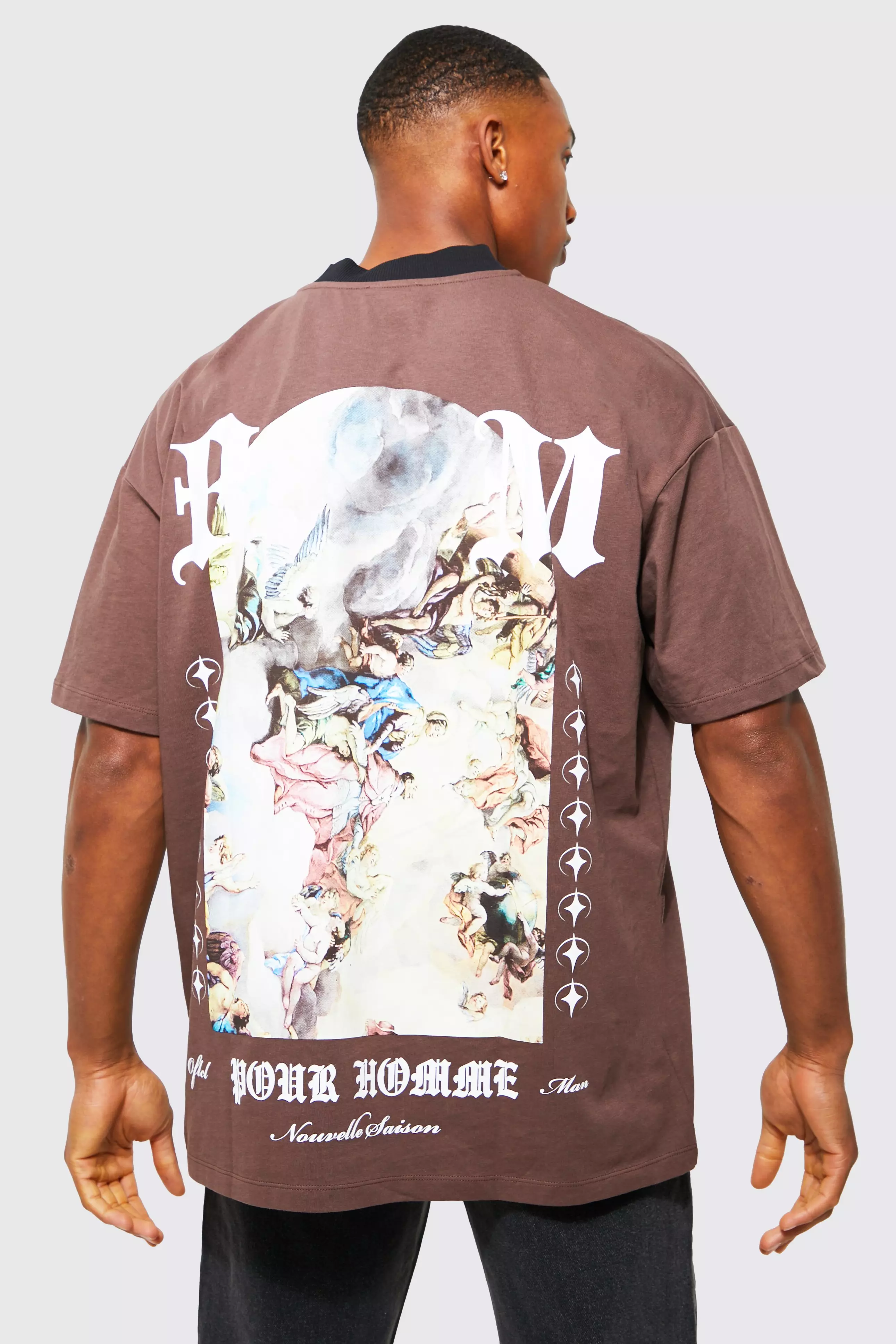 Chocolate Oversized Contrast Collar Renaissance T-shirt alternative image