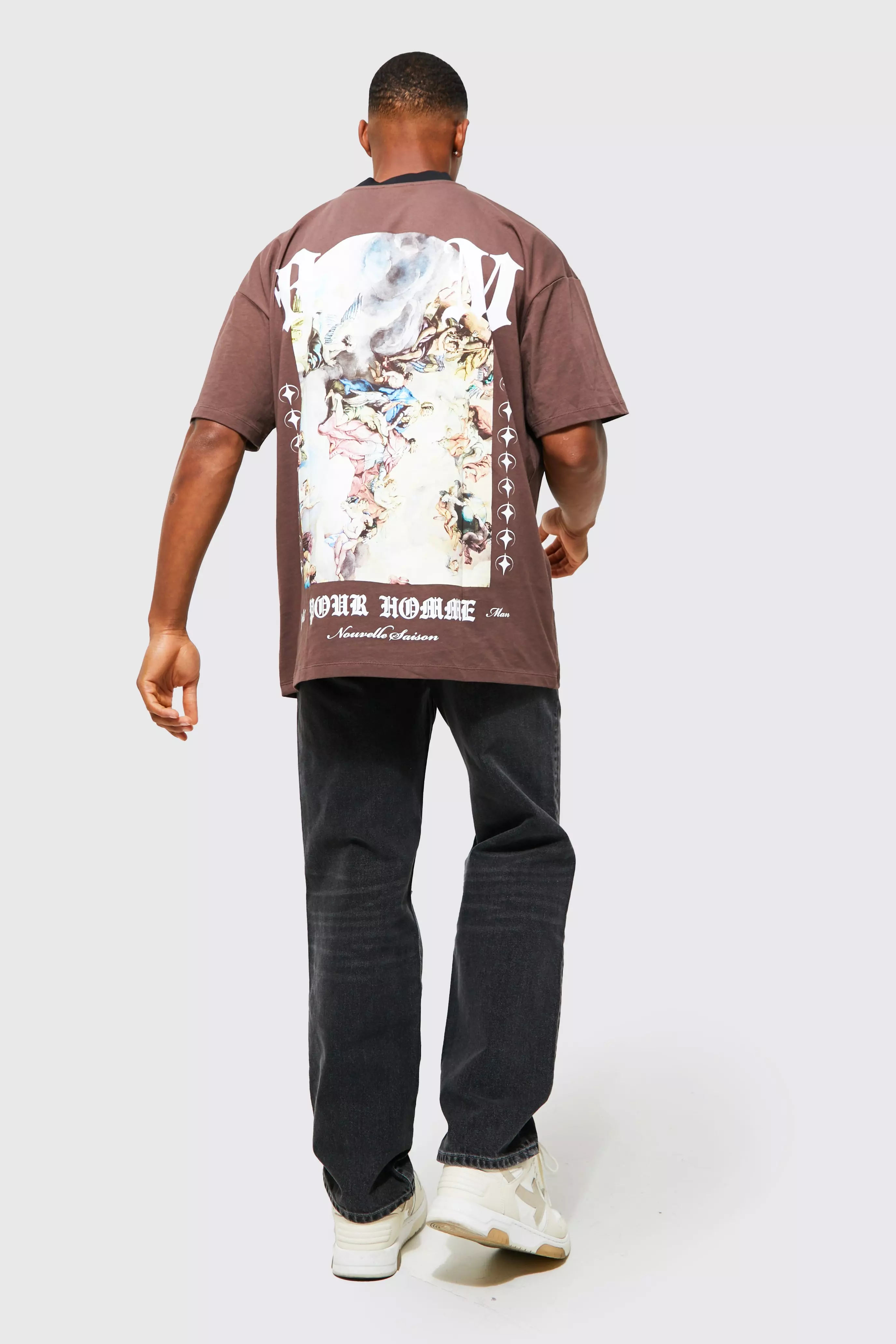 Chocolate Oversized Contrast Collar Renaissance T-shirt alternative image