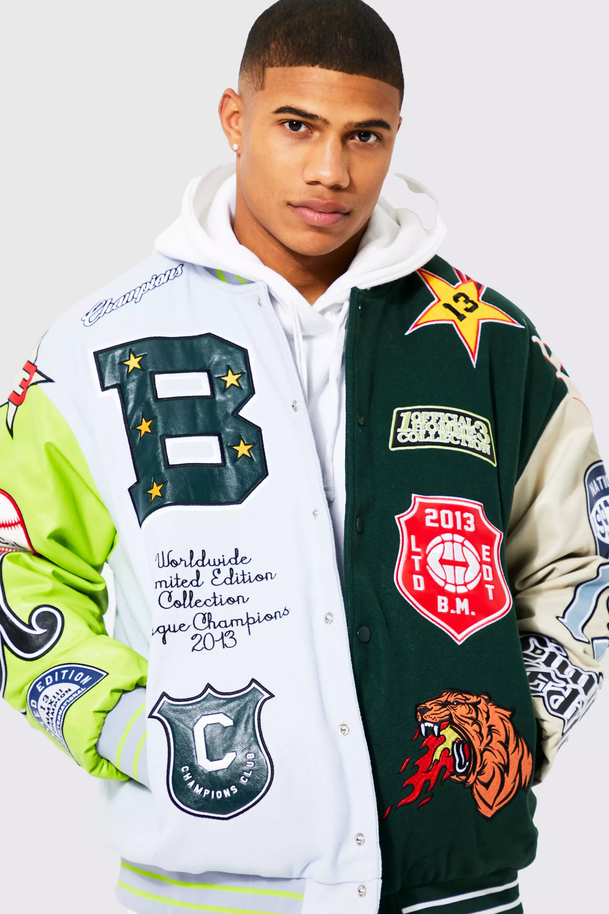 LOGO PATCH STADIUM JACKET [NAVY] - (주)원더플레이스