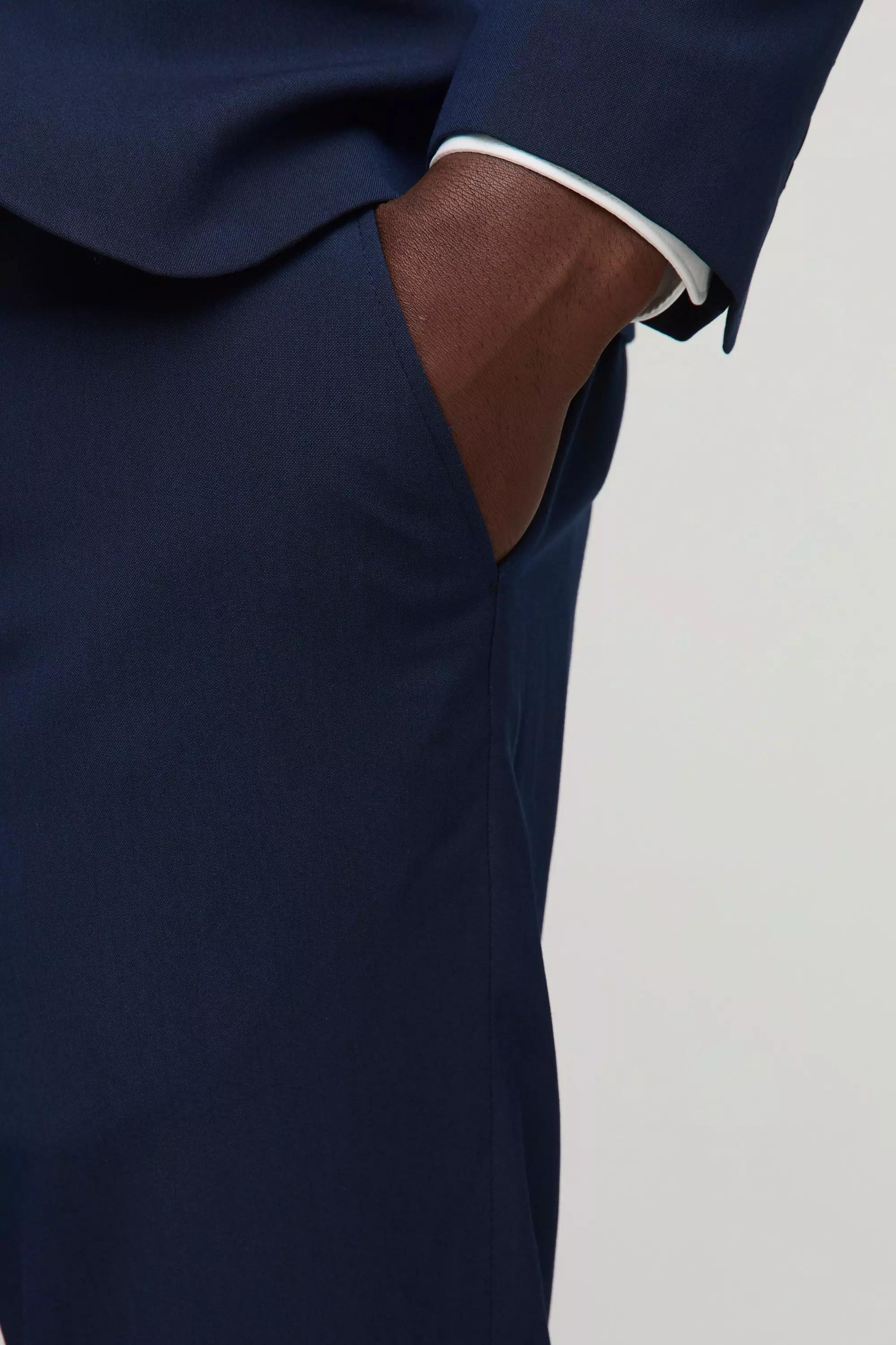 Navy Skinny Cropped Suit Trousers alternative image