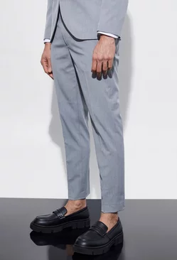 Skinny Cropped Suit Trousers grey