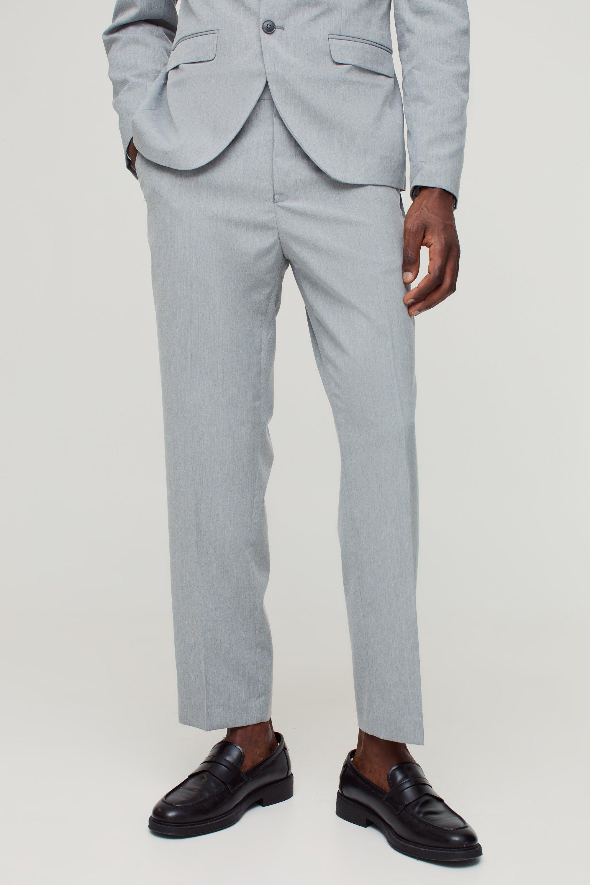 Grey Korte Slim Fit Pantalons