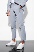 Grey Slim Cropped Suit Trousers