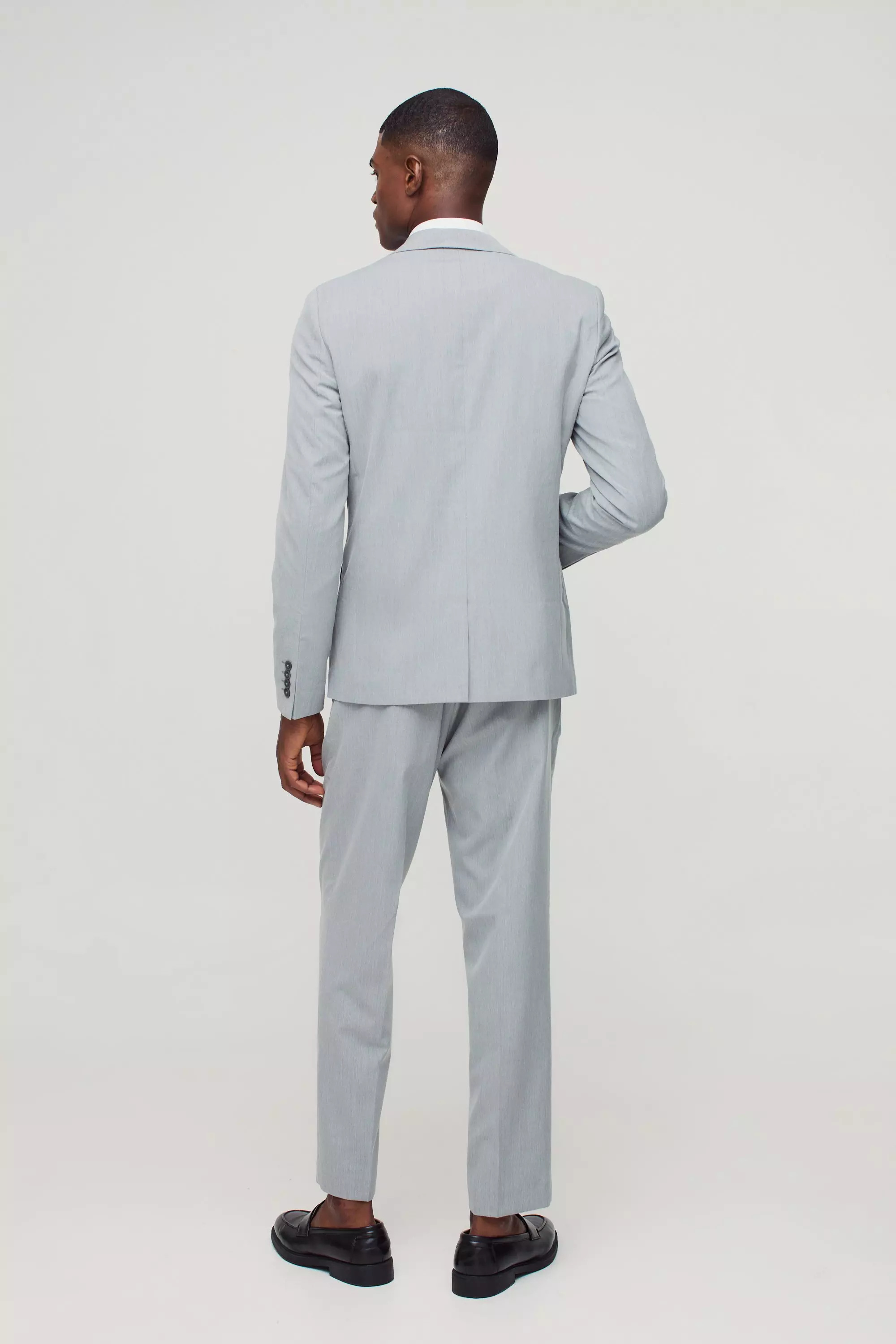 Grey Slim Cropped Suit Trousers alternative image