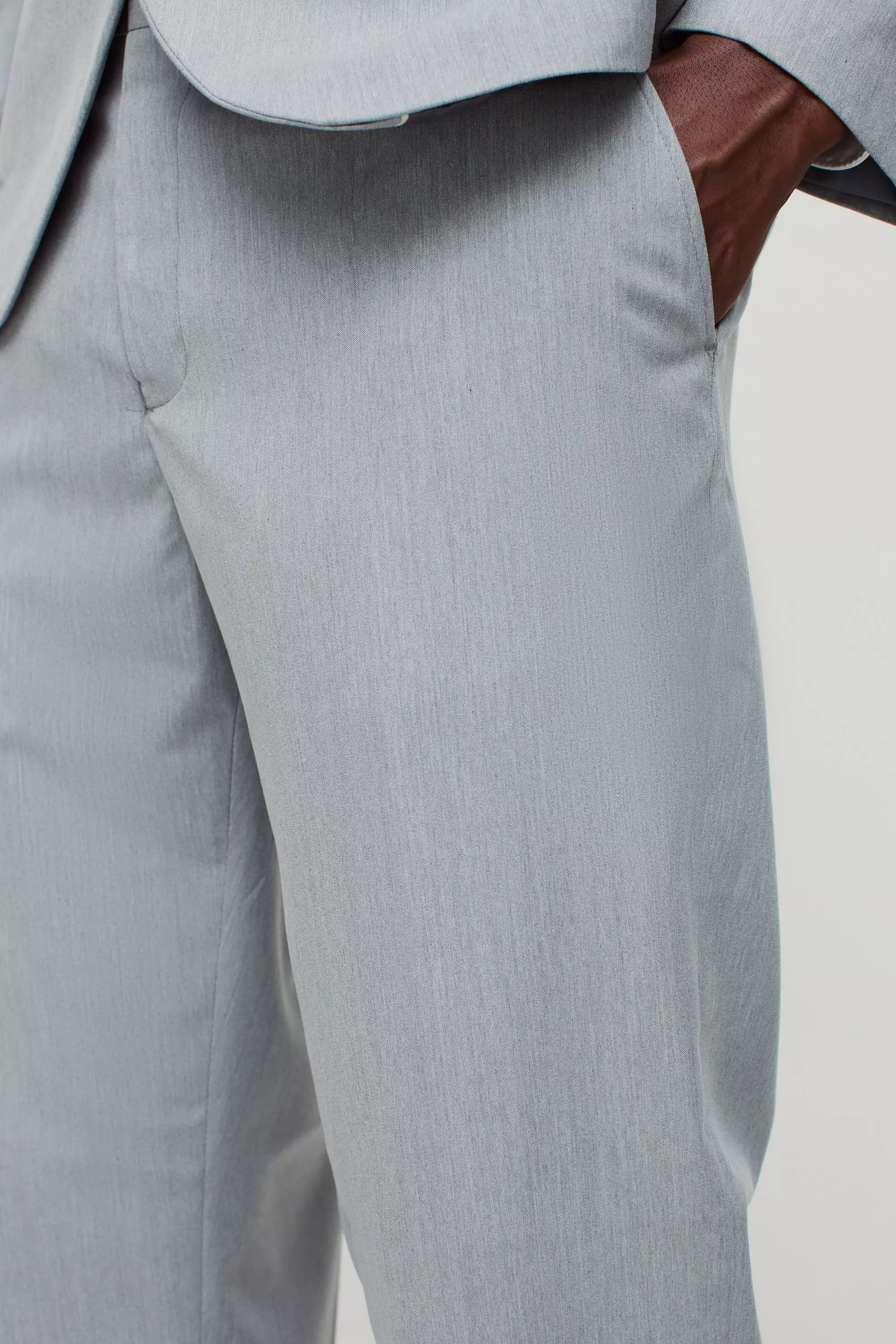 Grey Slim Cropped Suit Trousers alternative image