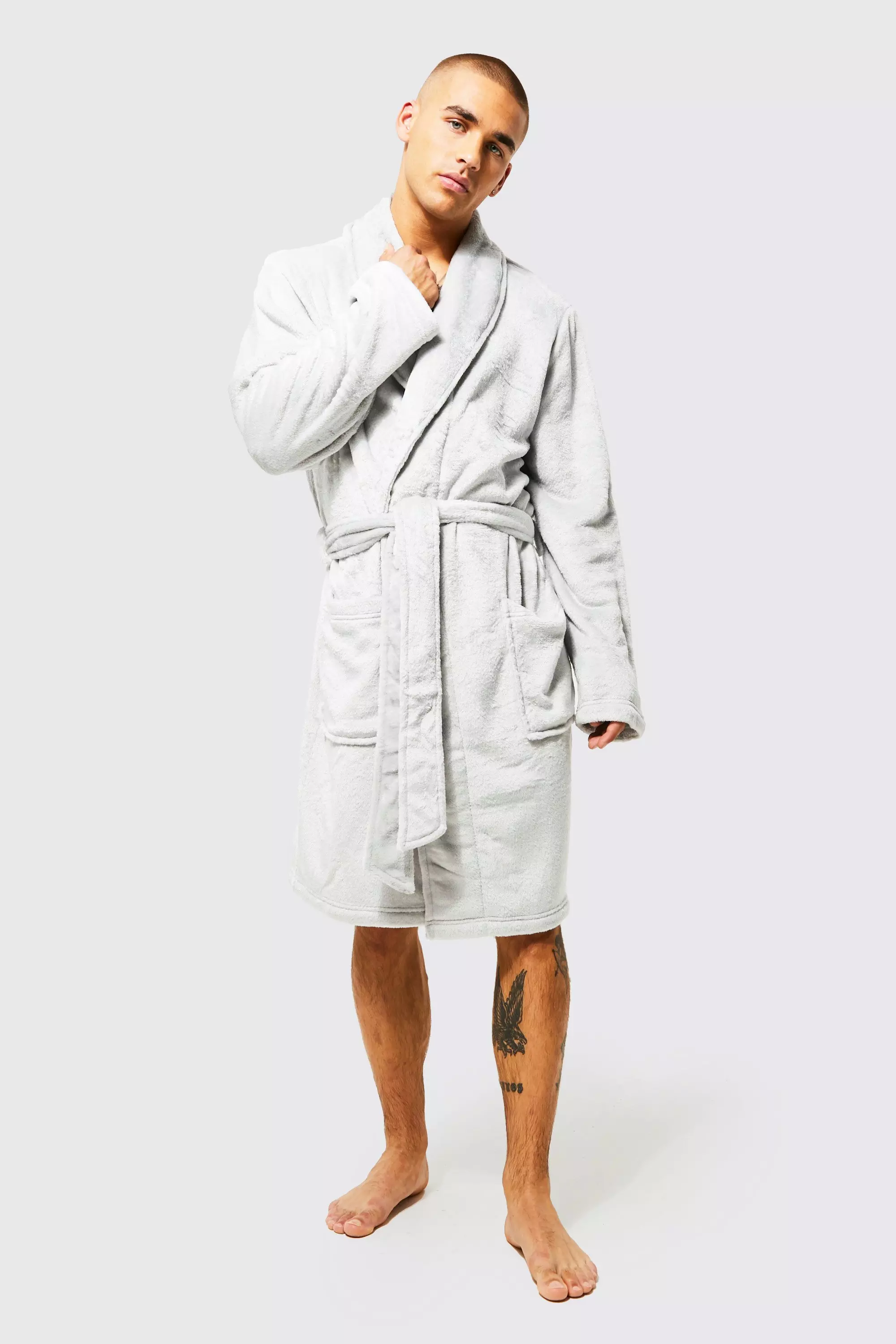 Grey Shawl Dressing Gown alternative image