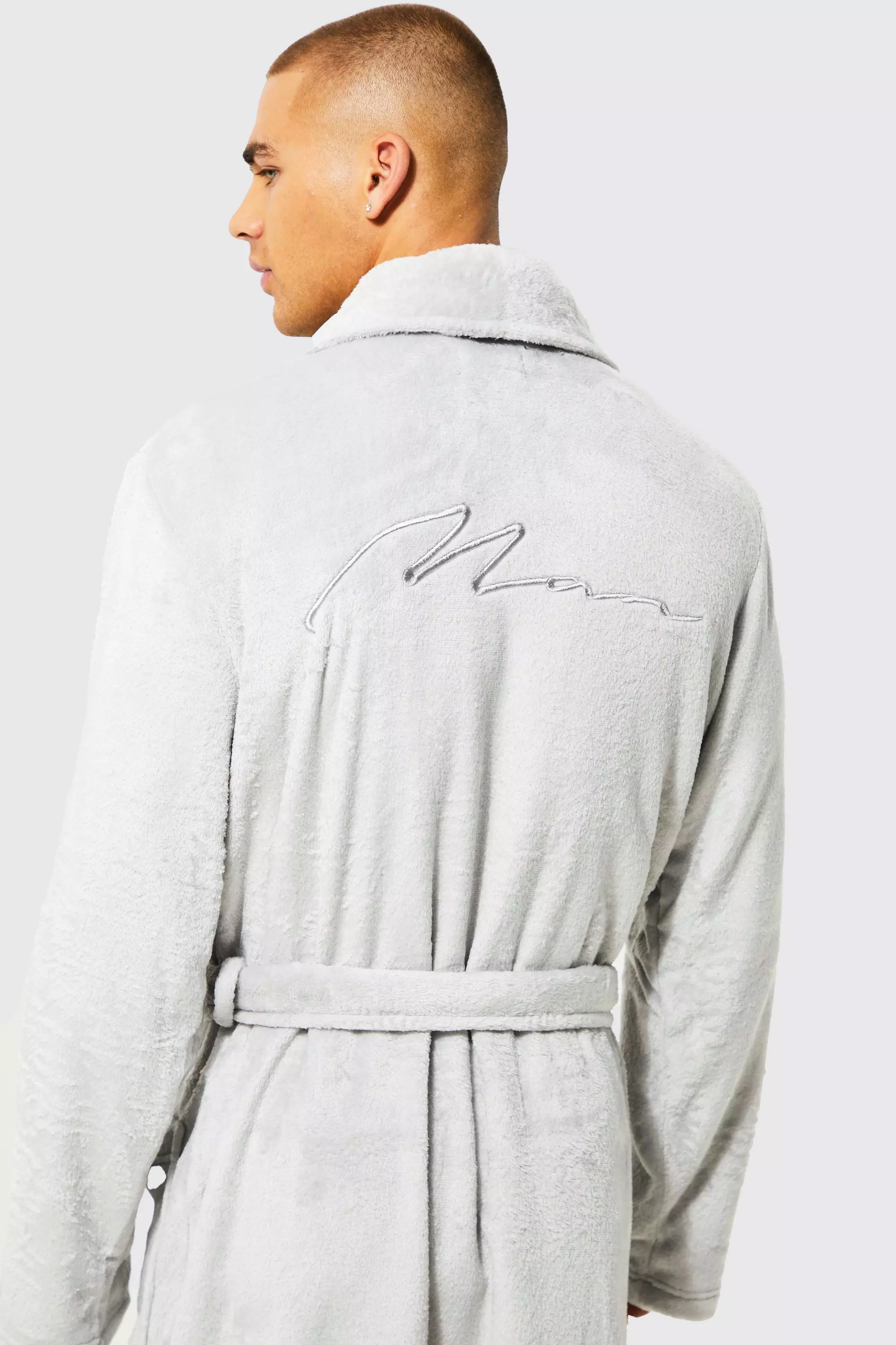 Grey Shawl Dressing Gown alternative image