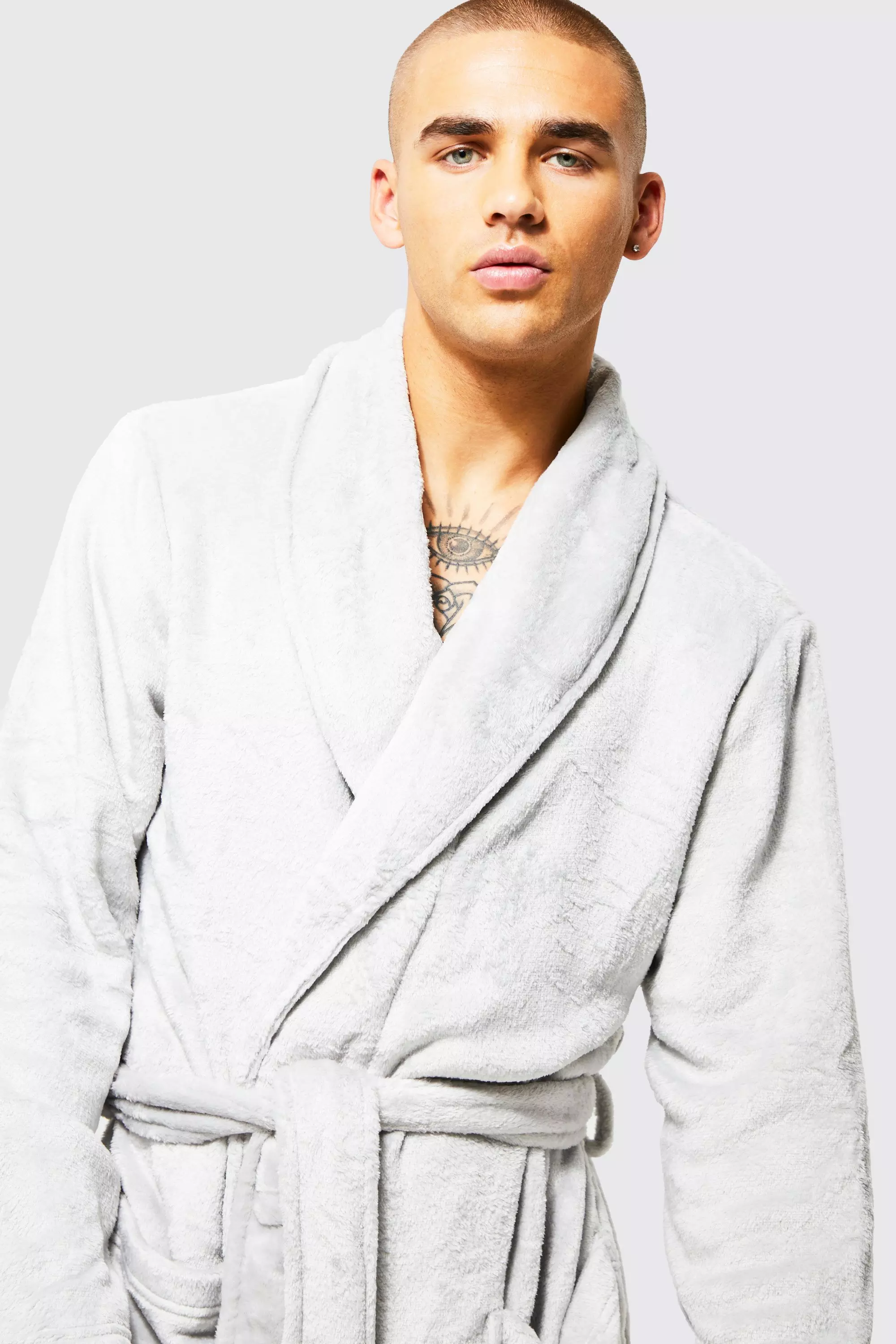 Grey Shawl Dressing Gown alternative image