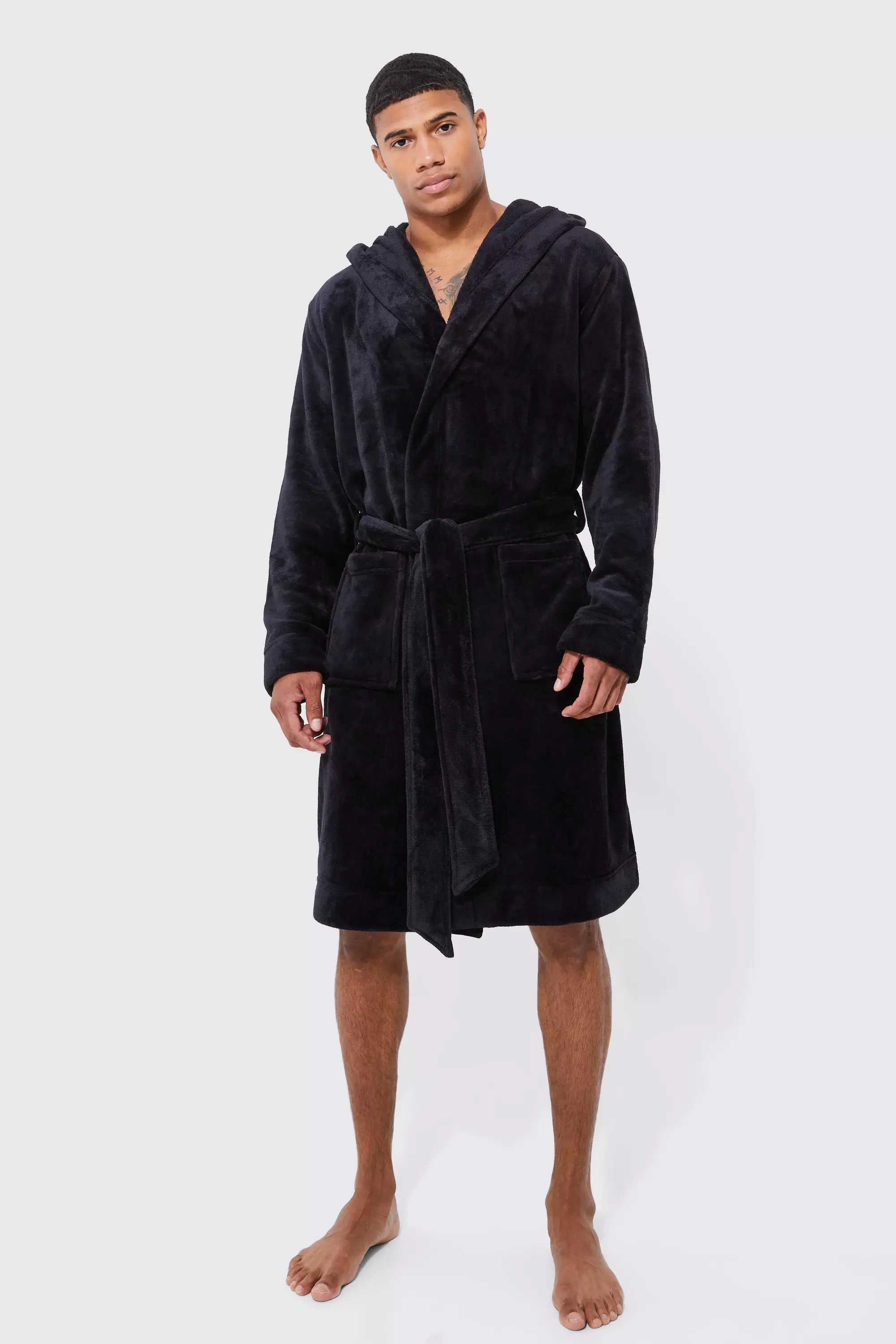 Mens designer dressing gown with hood hotsell
