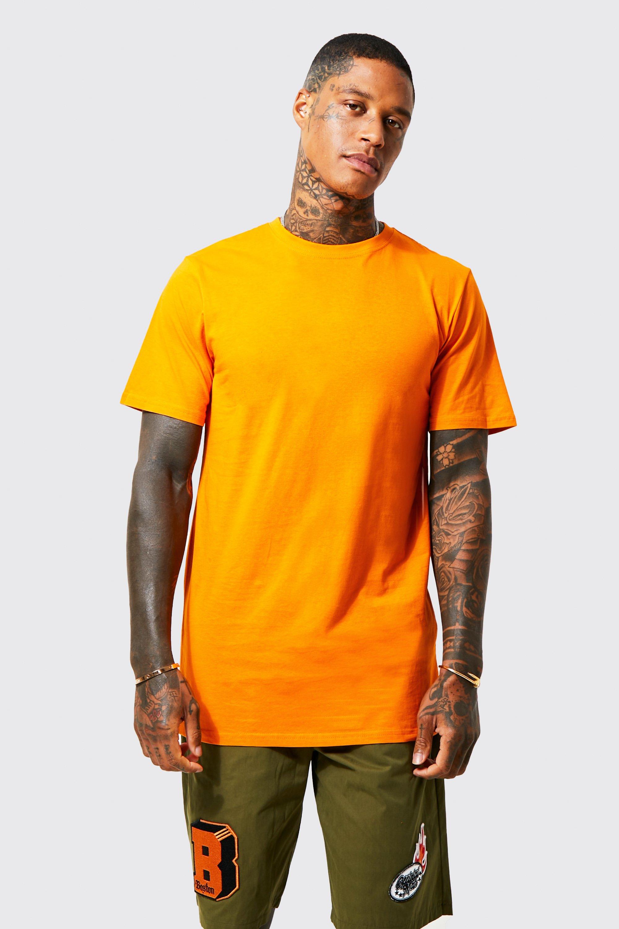 Orange longline outlet t shirt